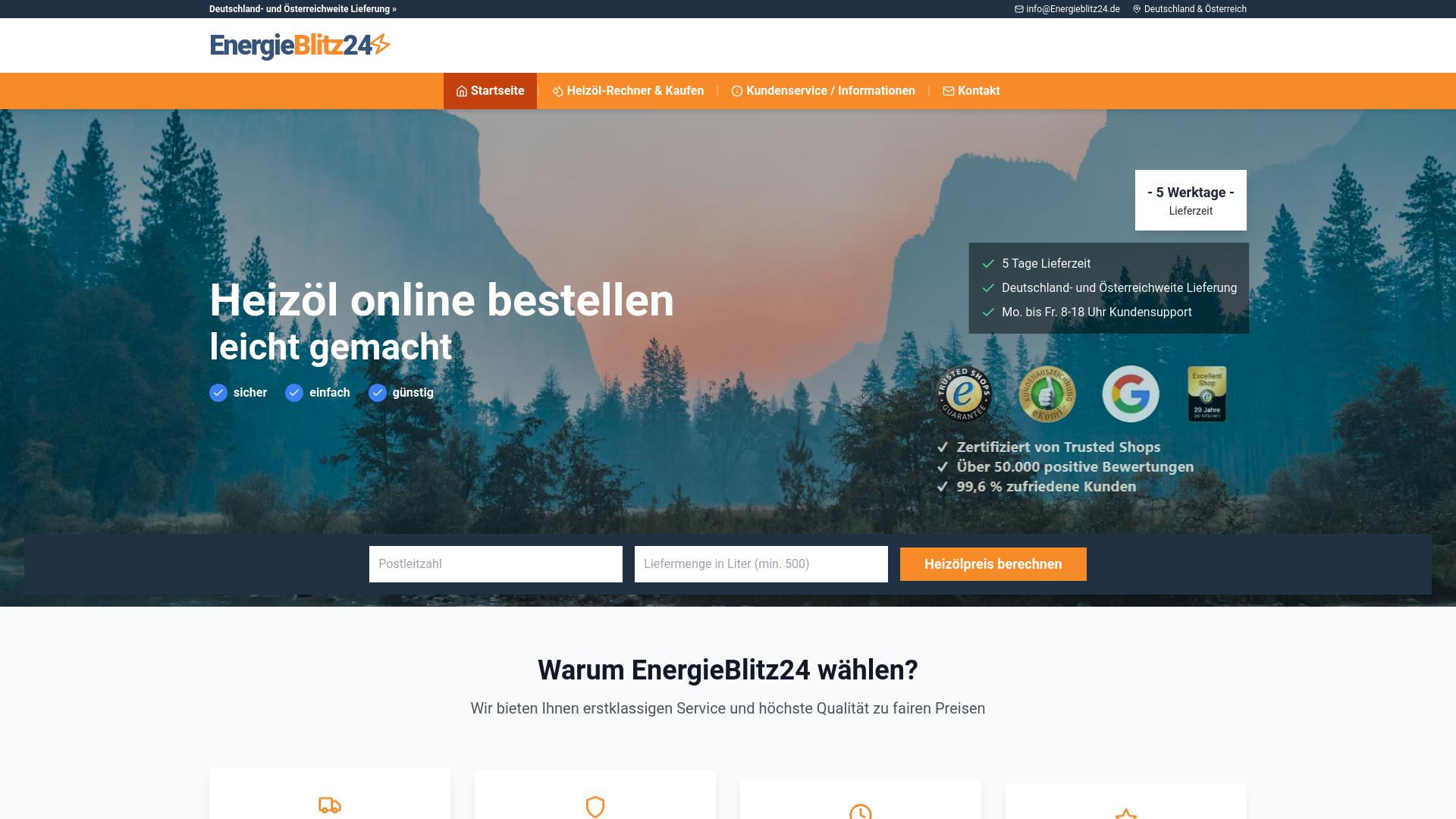 Screenshot energieblitz24.de