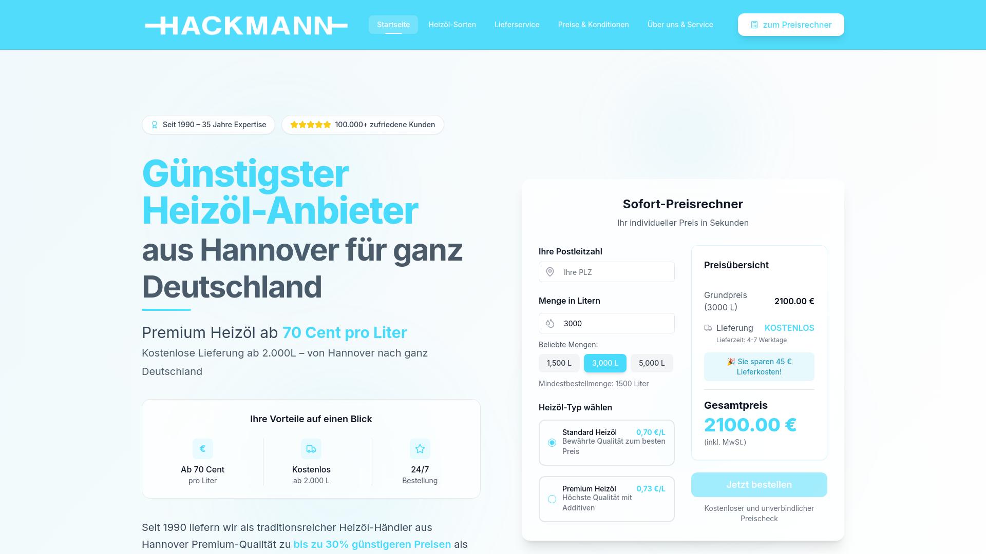 Screenshot hackmann-heizoel.de