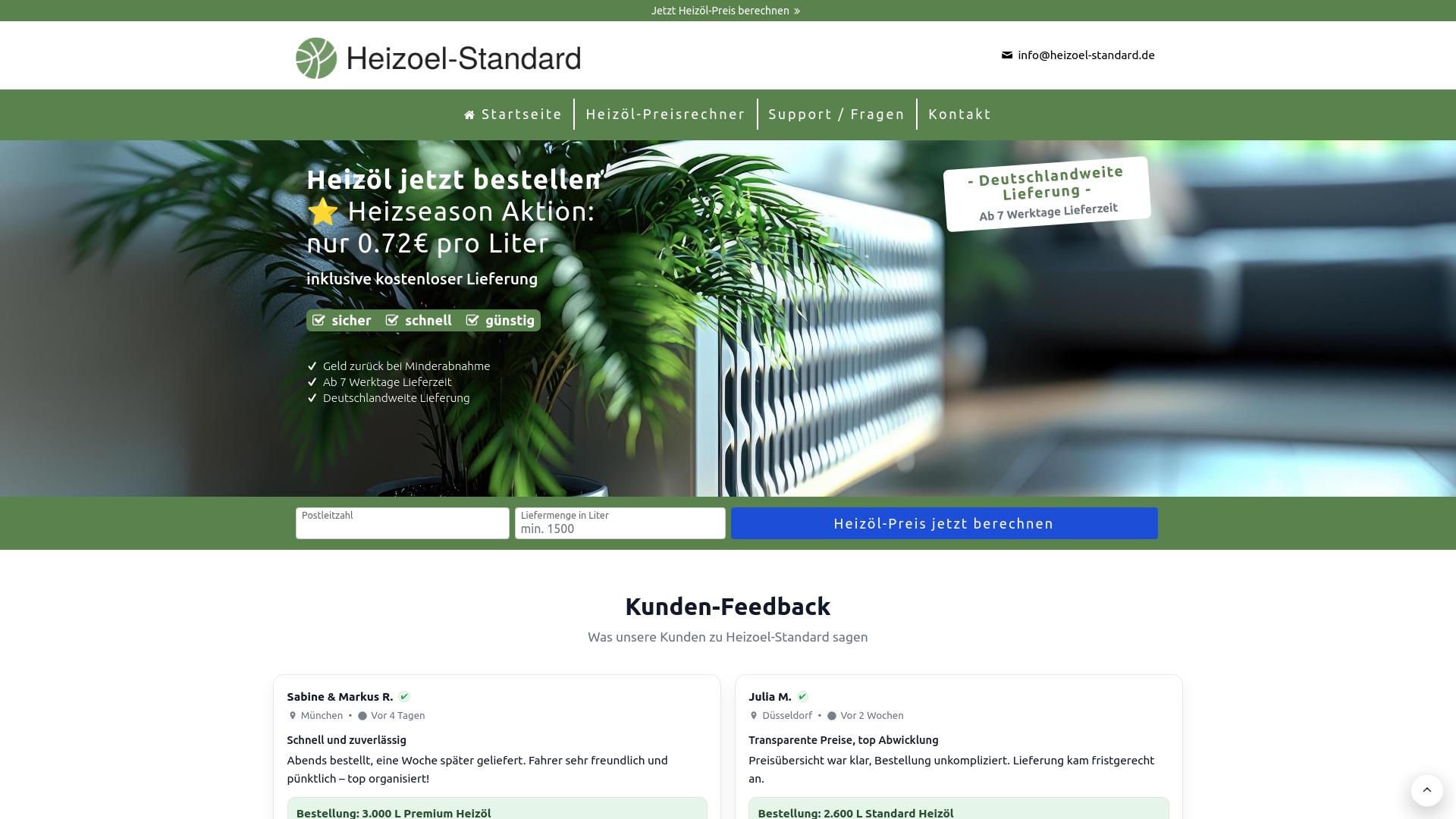 Screenshot heizoel-standard.de