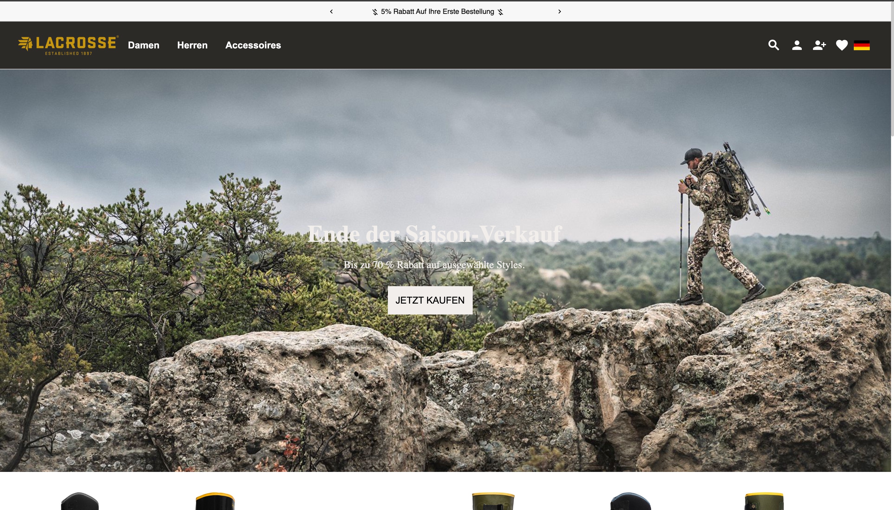 Screenshot lacrossegummistiefel.com