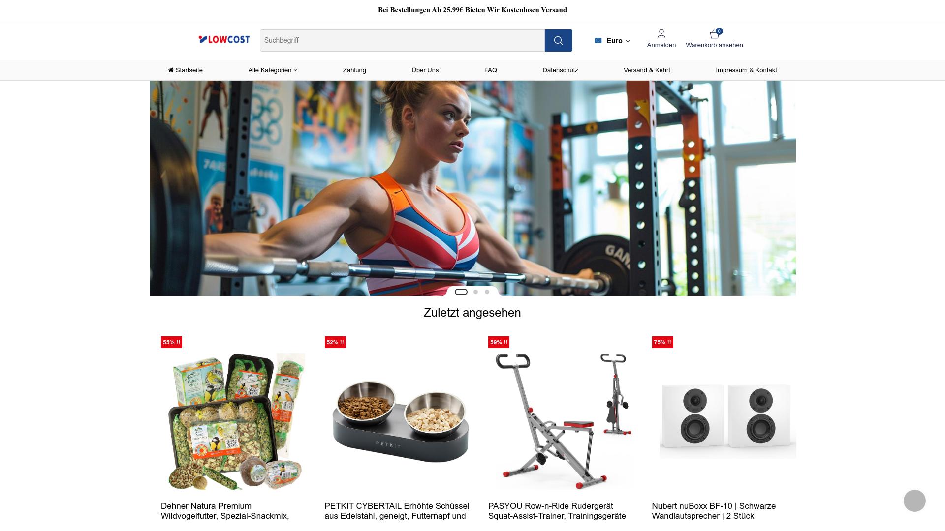 Screenshot lowcostlustermart.com