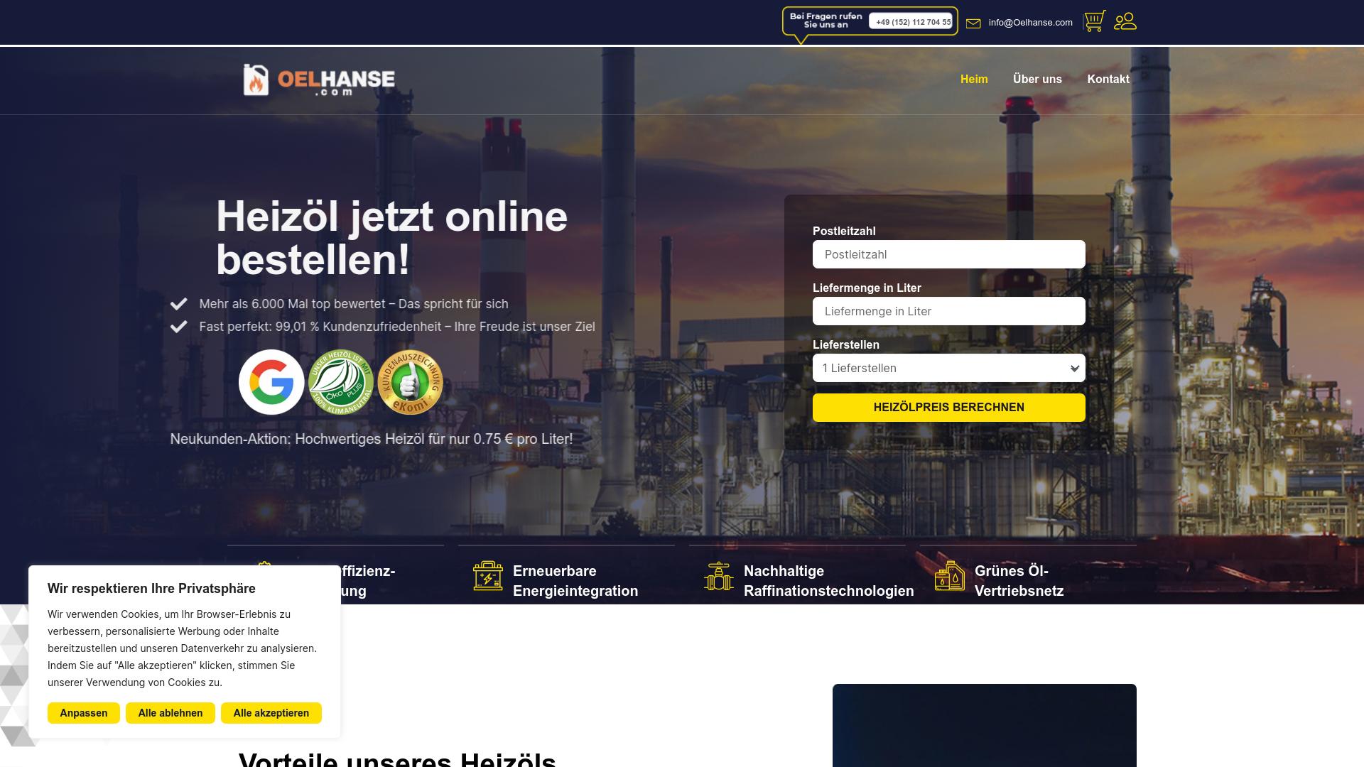 Screenshot oelhanse.com