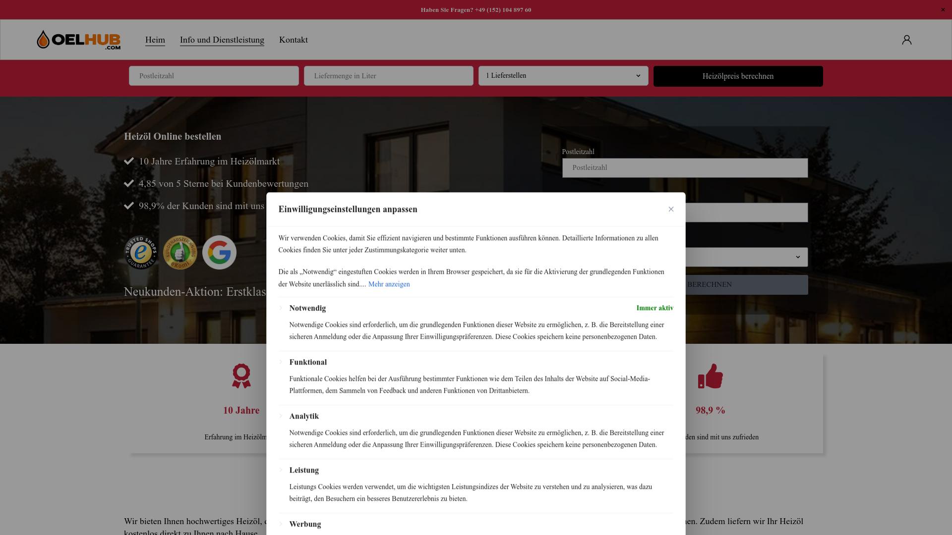 Screenshot oelhub.com