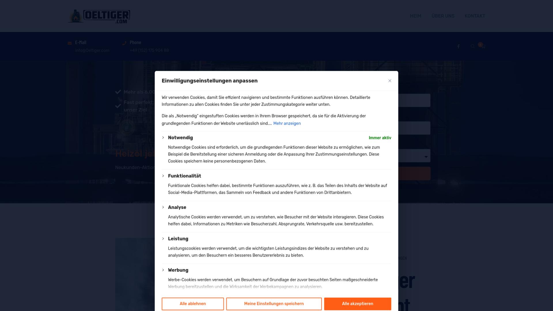 Screenshot oeltiger.com
