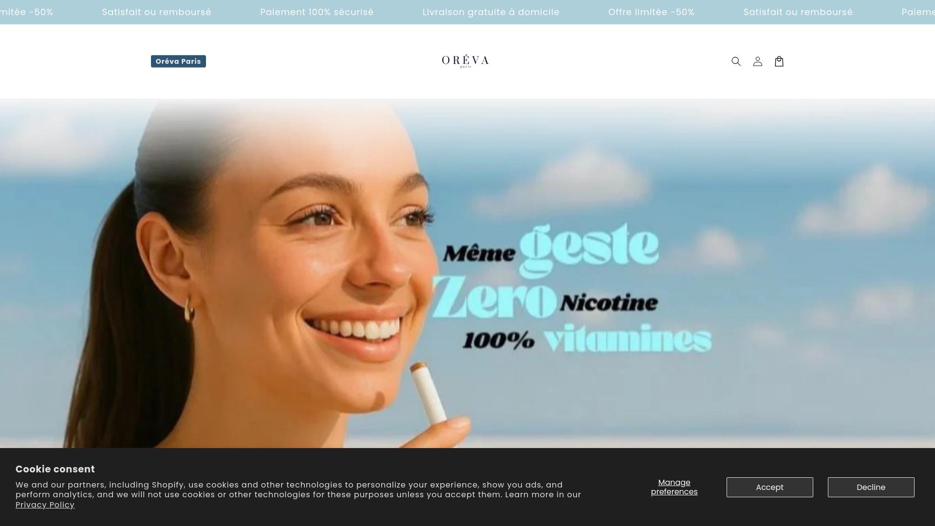 Screenshot orevaparis.com