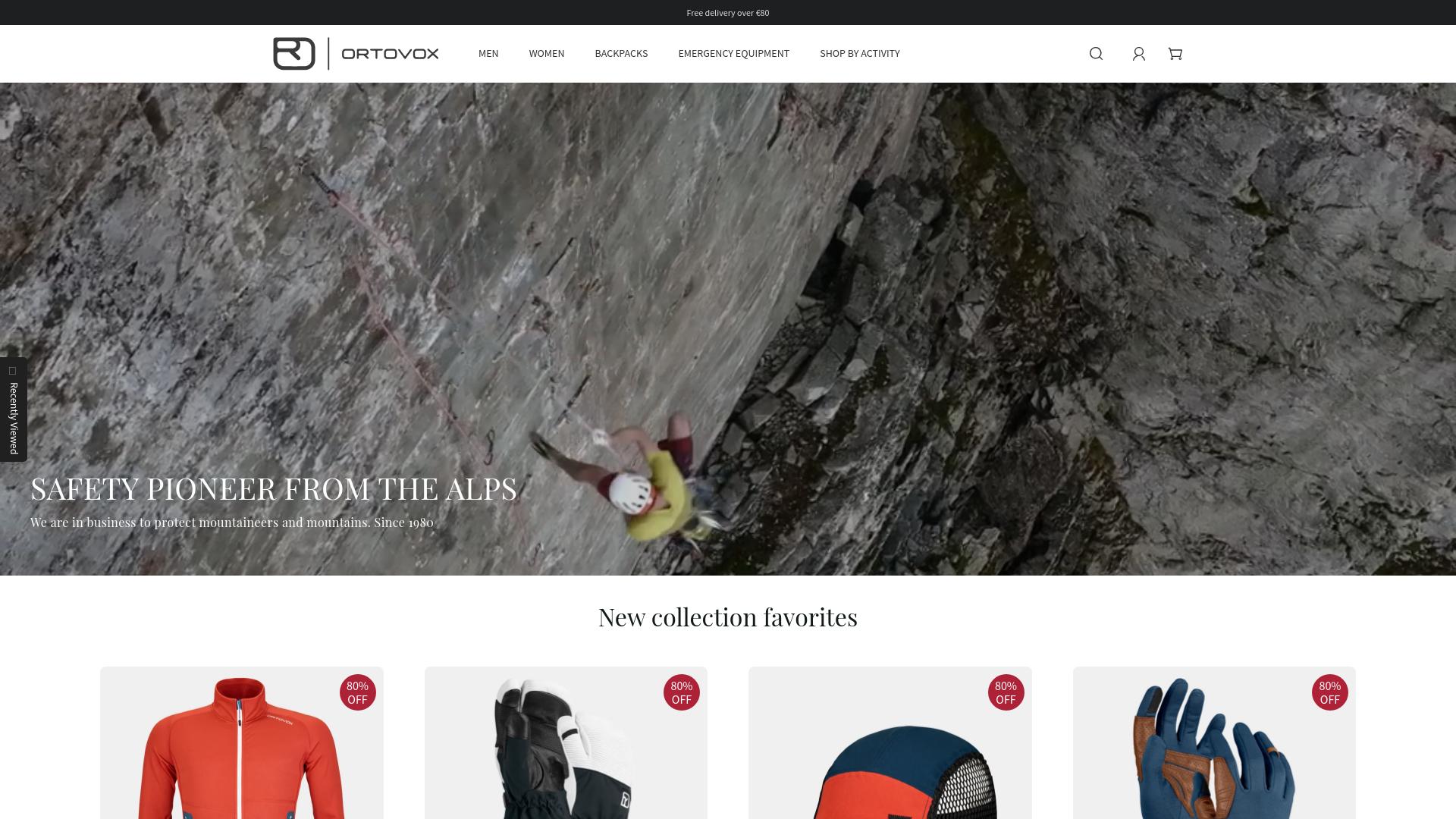 Screenshot ortovox-hot.com