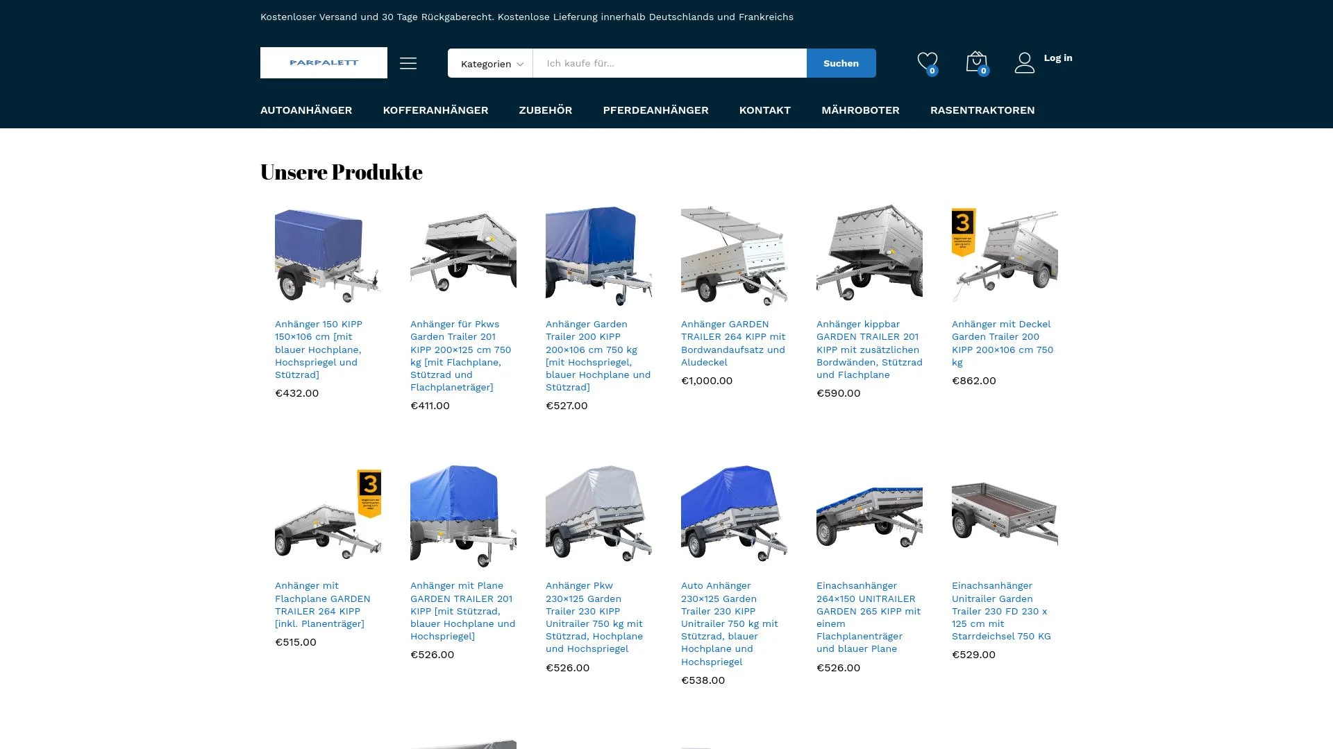 Screenshot parpalett.com