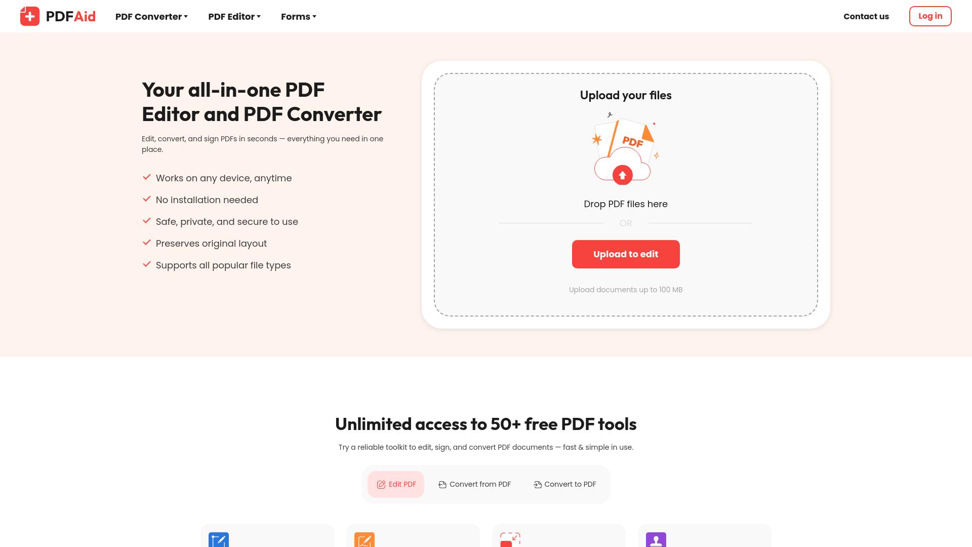 Screenshot pdfaid.com