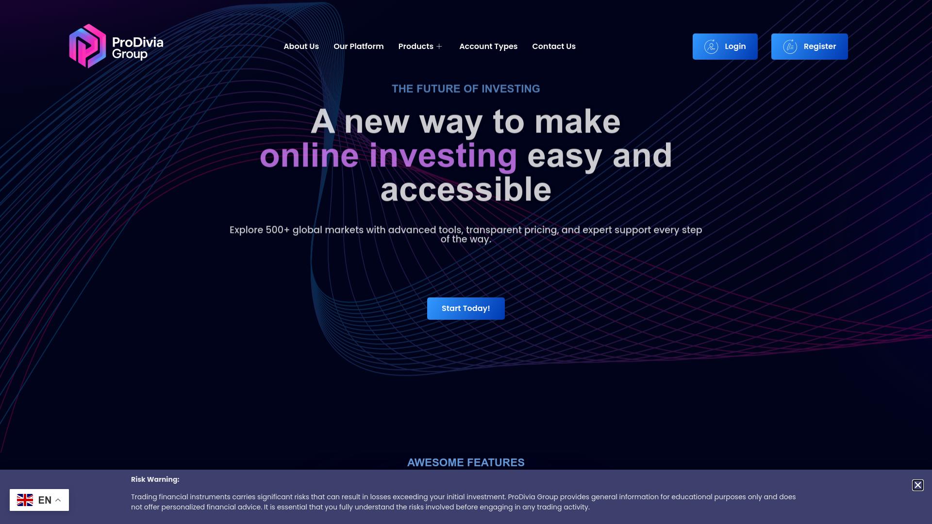 Screenshot prodiviagroup.com