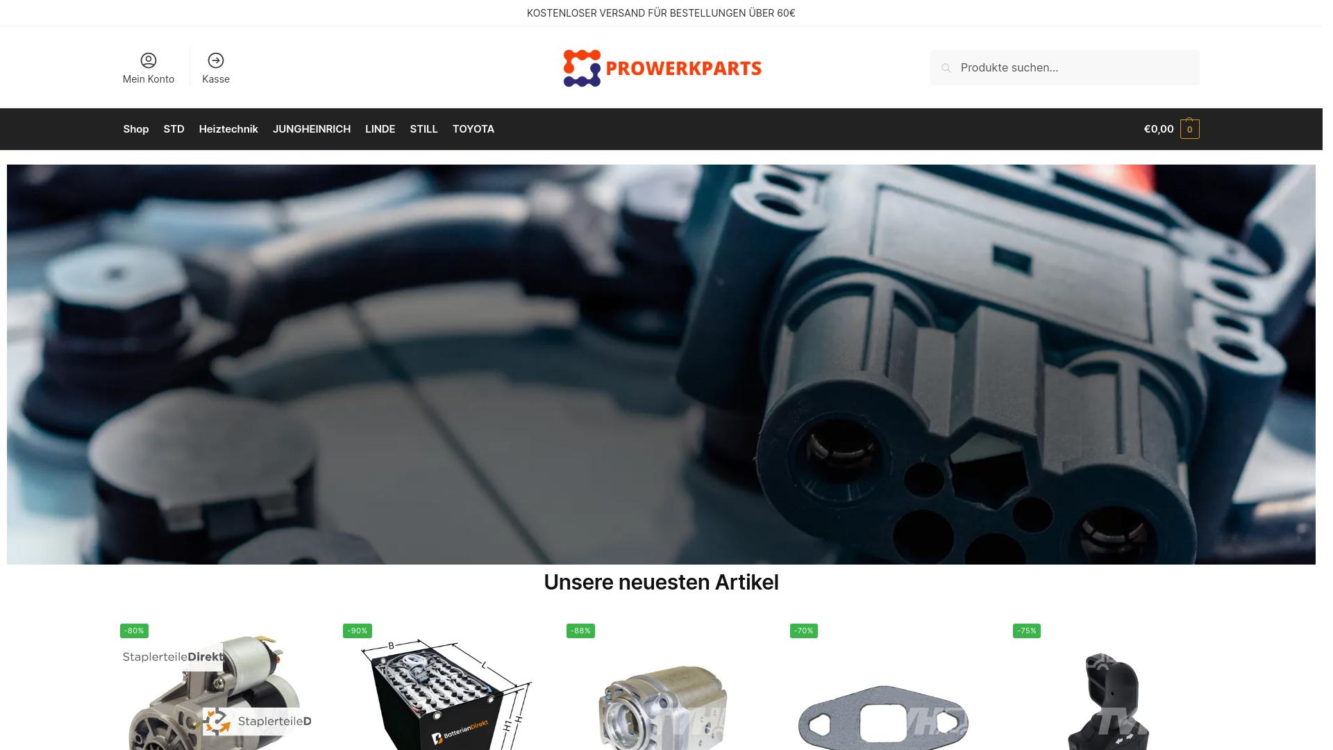 Screenshot prowerkparts.com