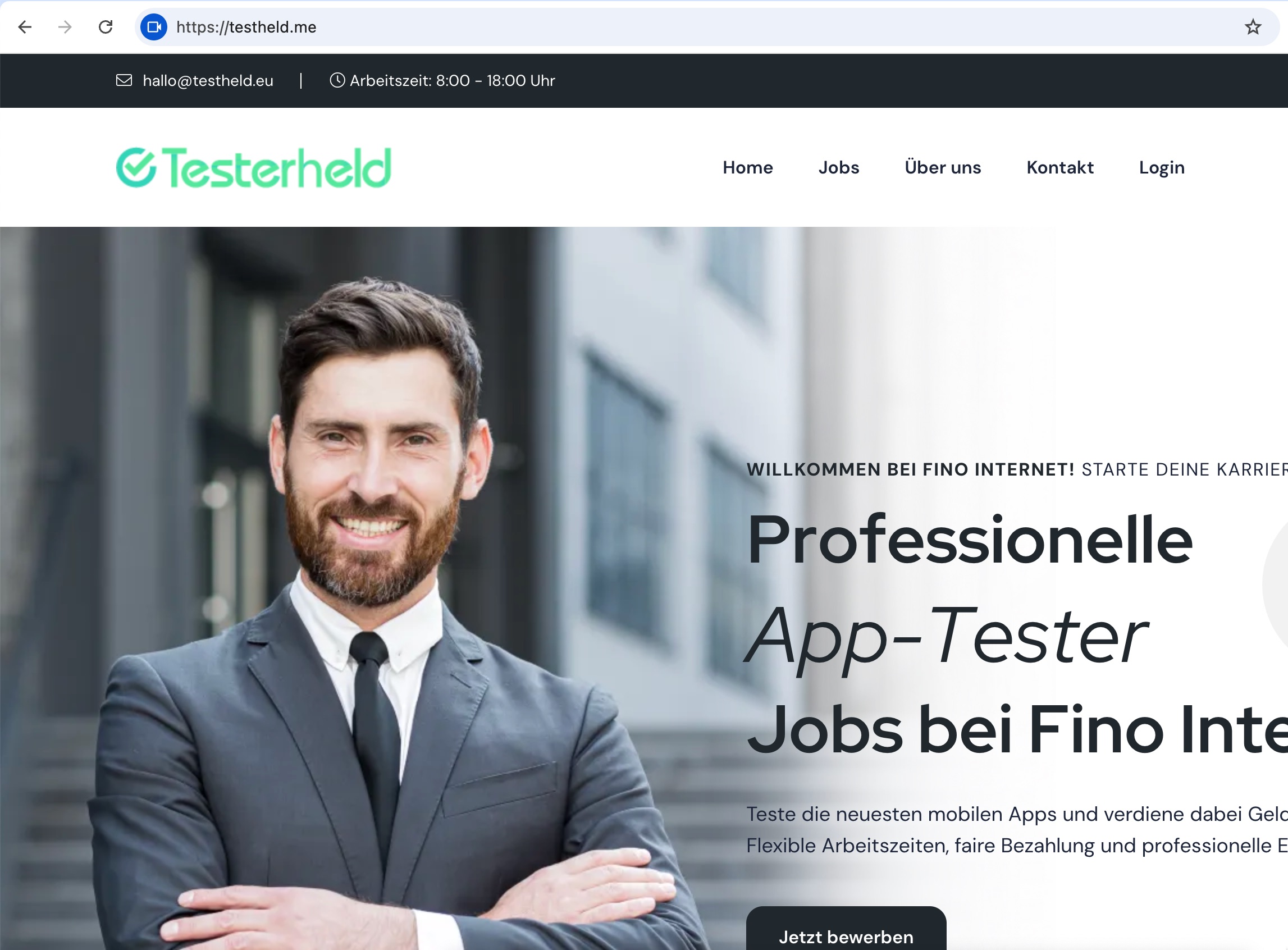 Screenshot testheld.me