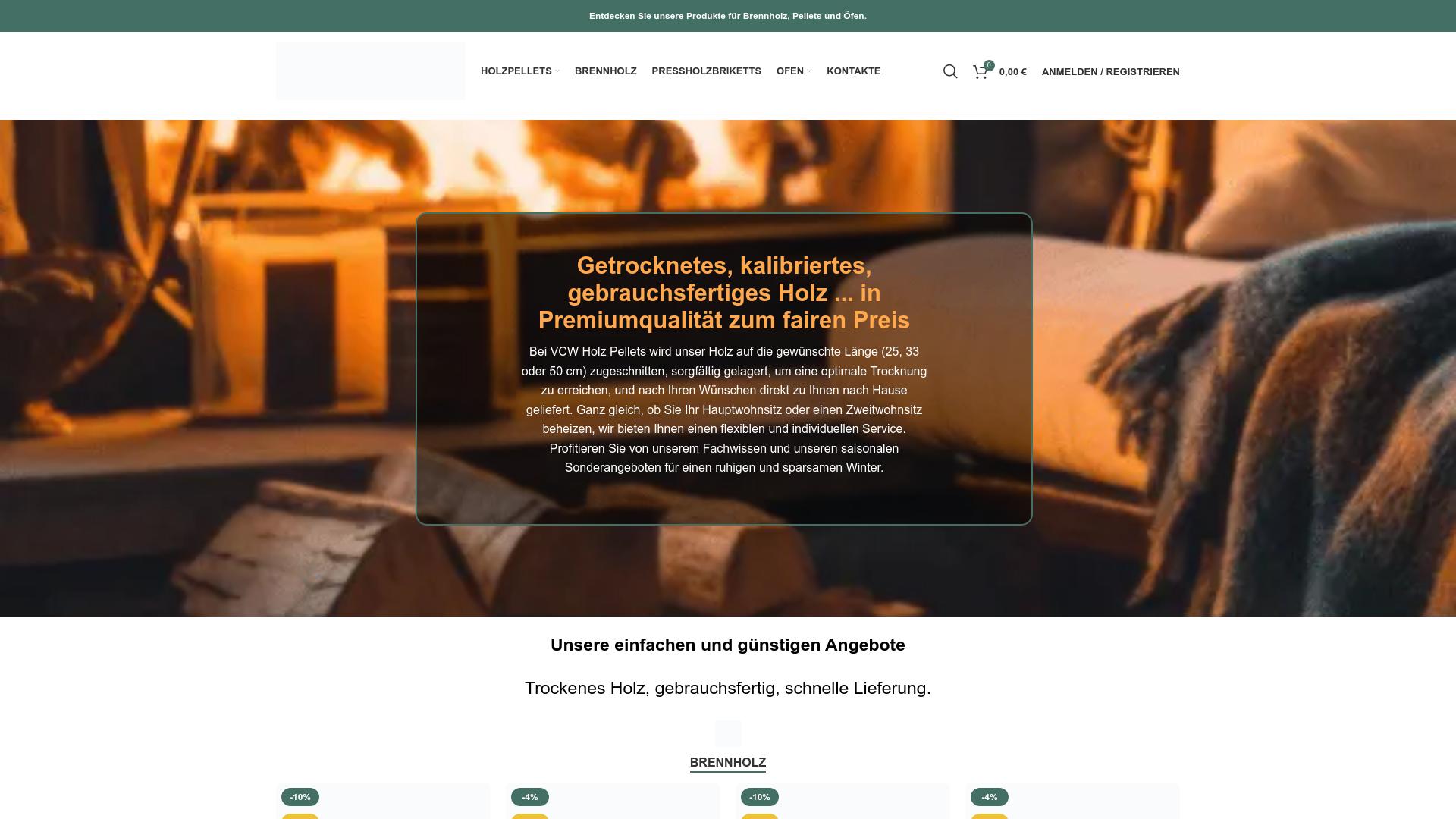 Screenshot vcwholzpellets.com