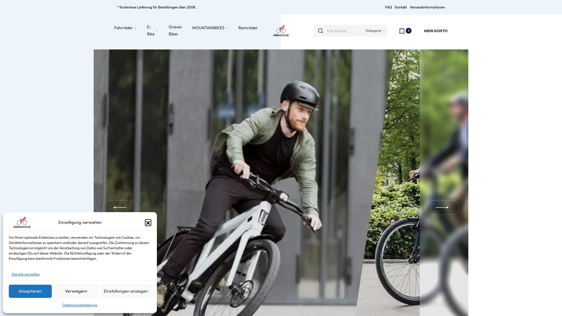 Screenshot velodirectstore.de