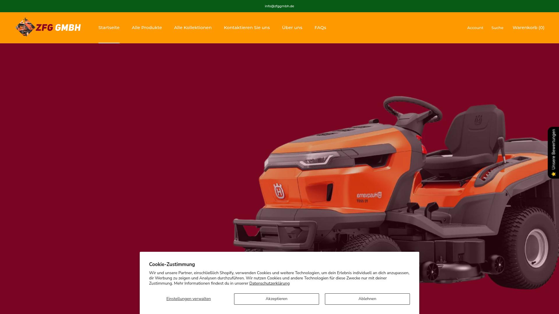 Screenshot zfggmbh.de