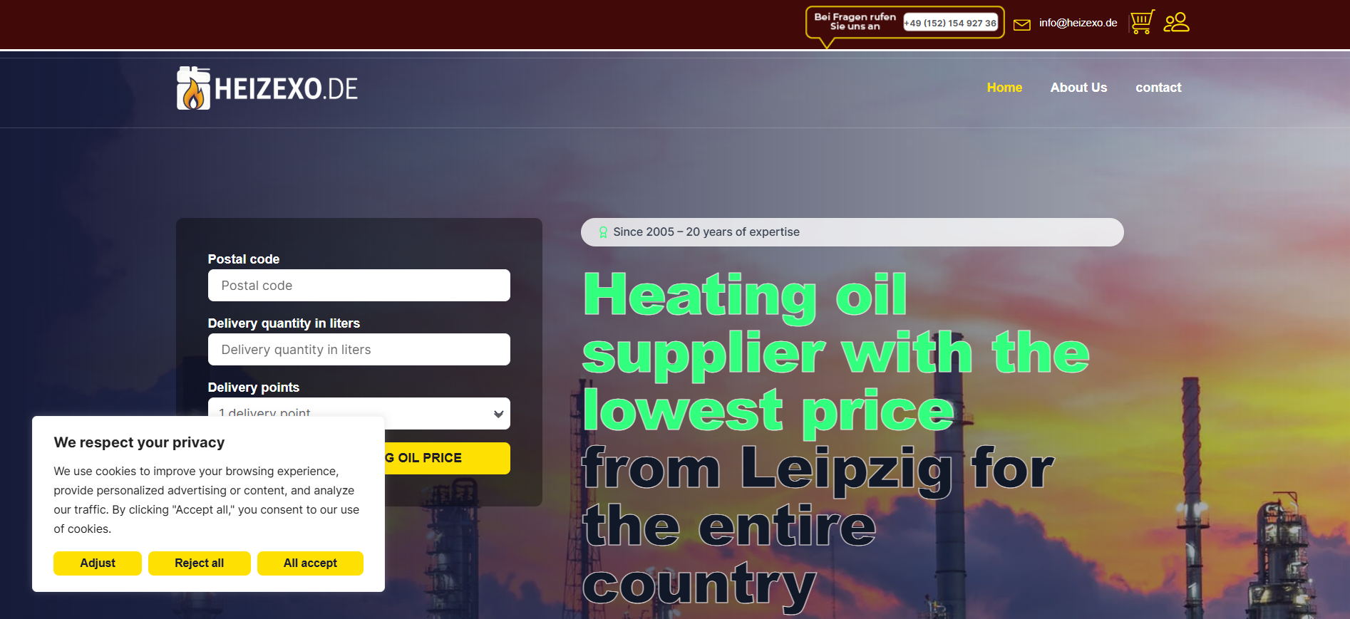 Screenshot Heizexo.de