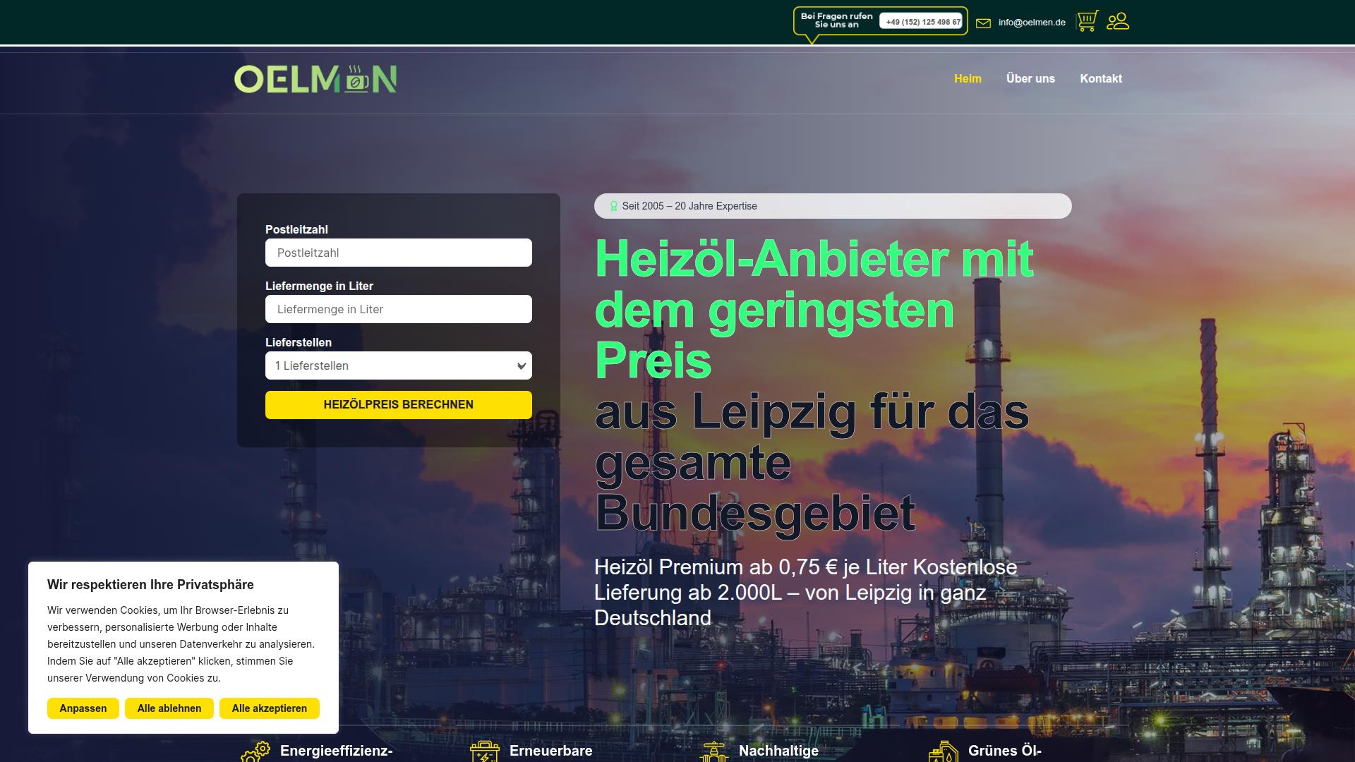 Screenshot Oelmen.de