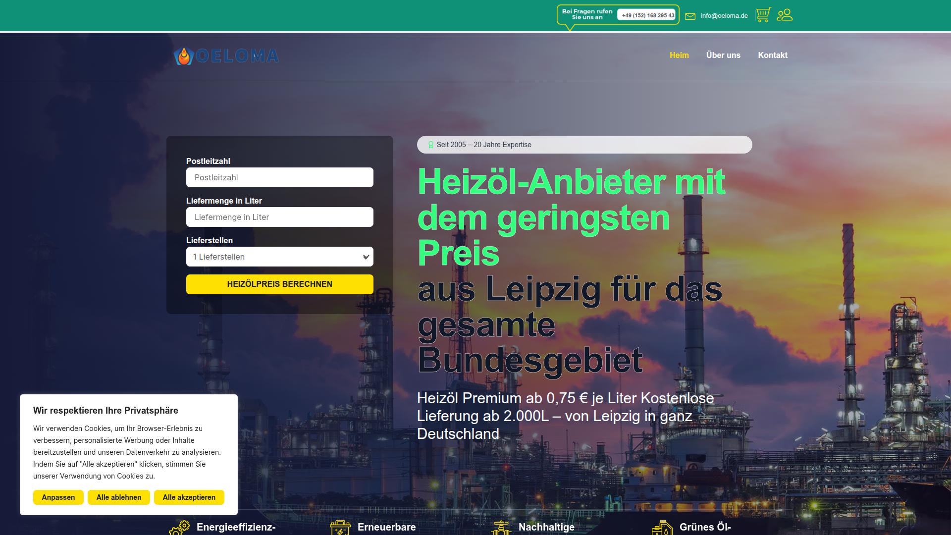 Screenshot Oeloma.de