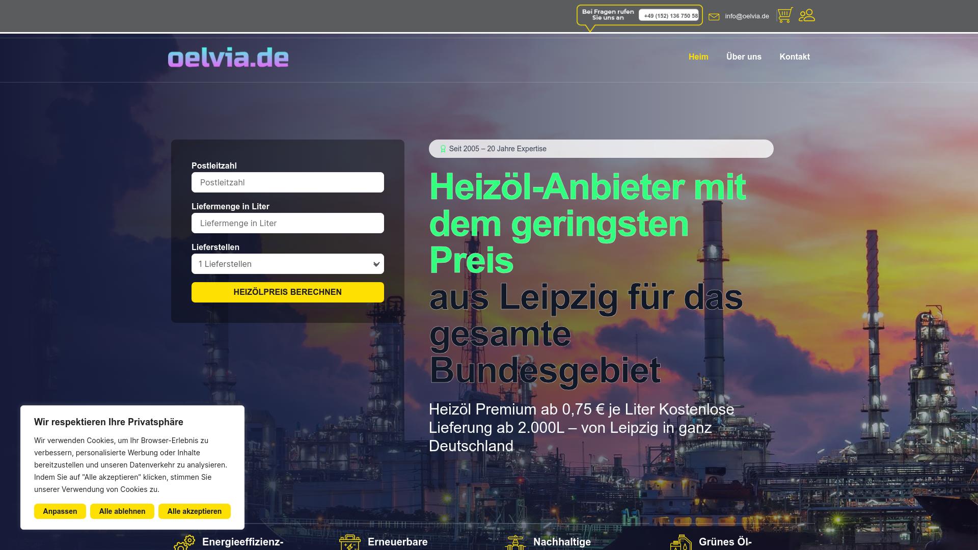 Screenshot Oelvia.de