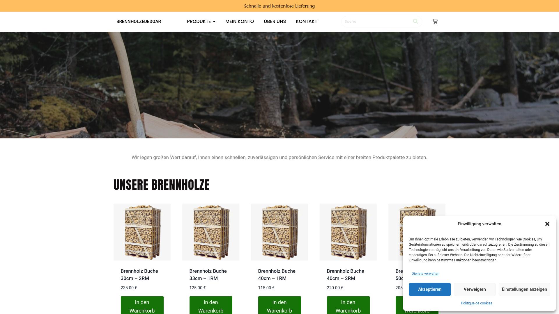 Screenshot brennholzededgar.com