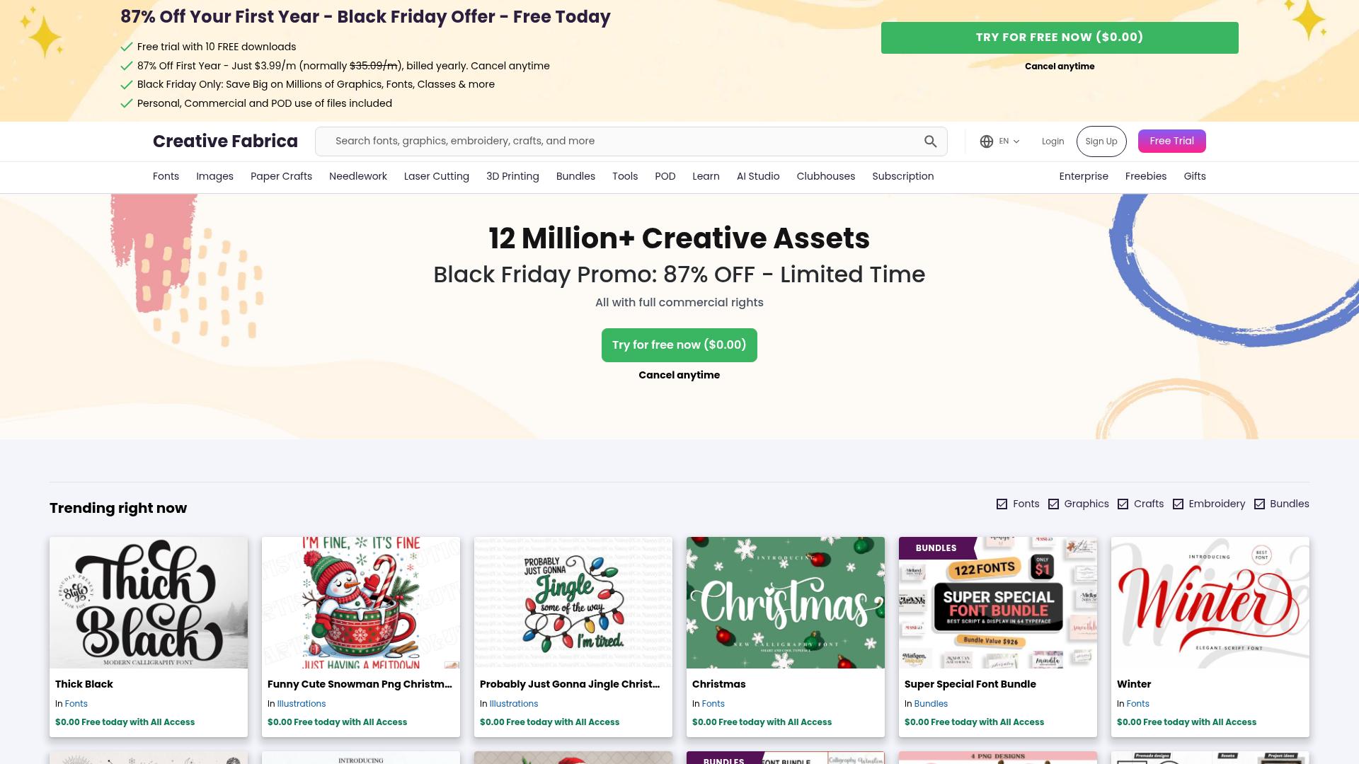 Screenshot creativefabrica.com