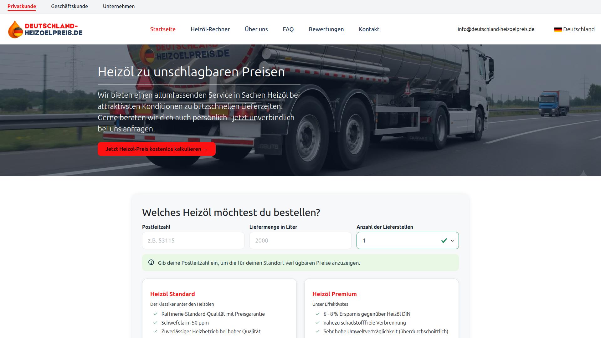 Screenshot deutschland-heizoelpreis.de