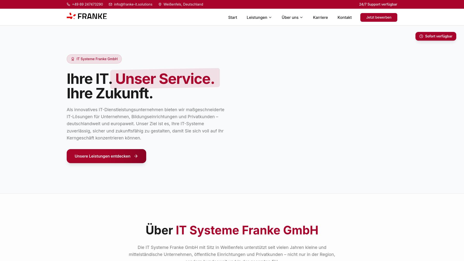 Screenshot franke-it.solutions