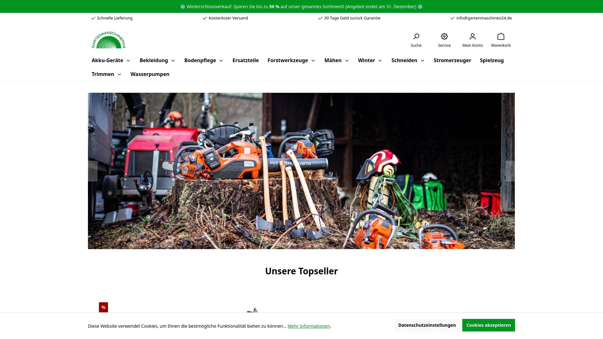 Screenshot gartenmaschinen24.de