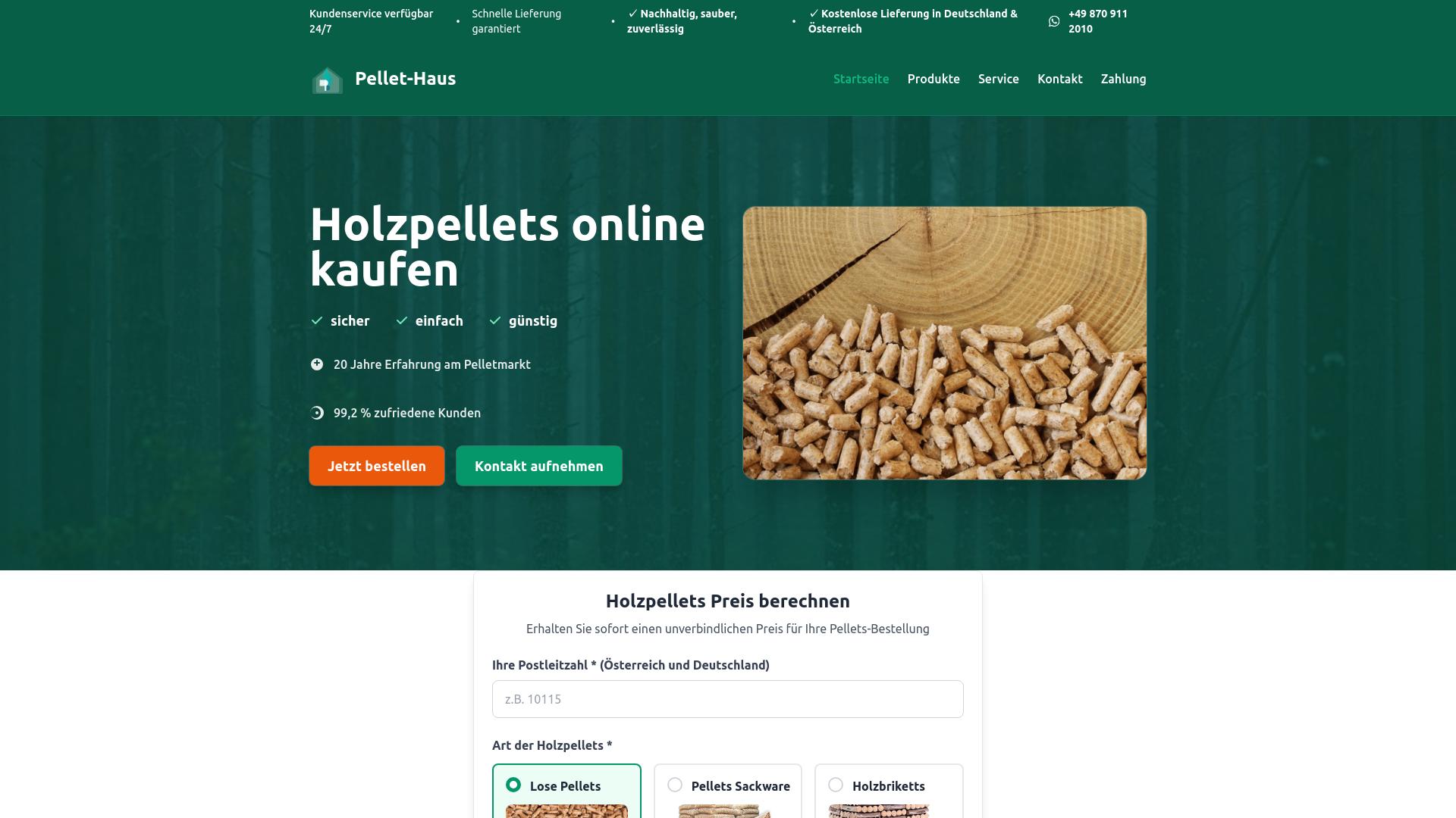 Screenshot holz-pellets24.com