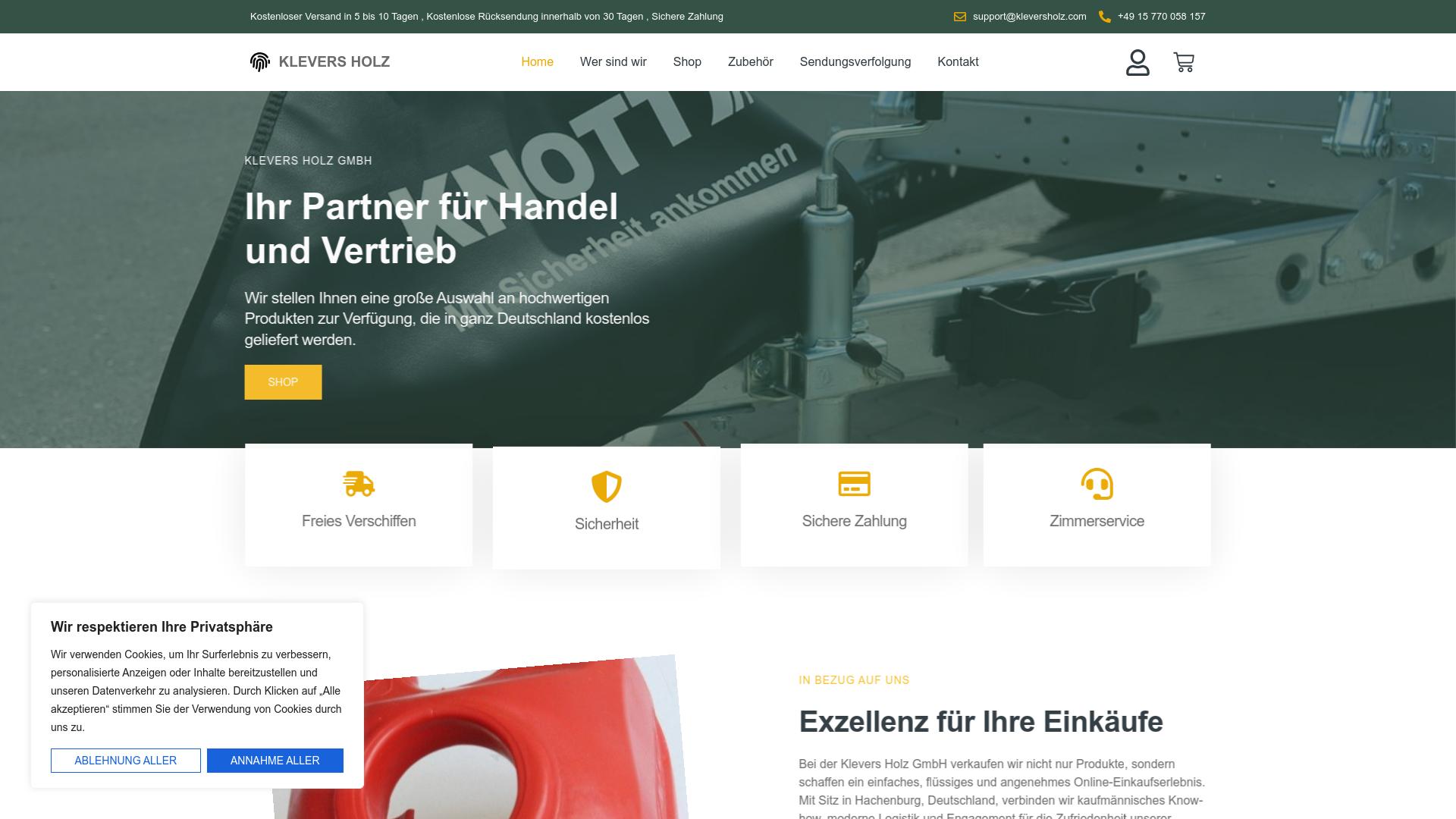 Screenshot kleversholz.com