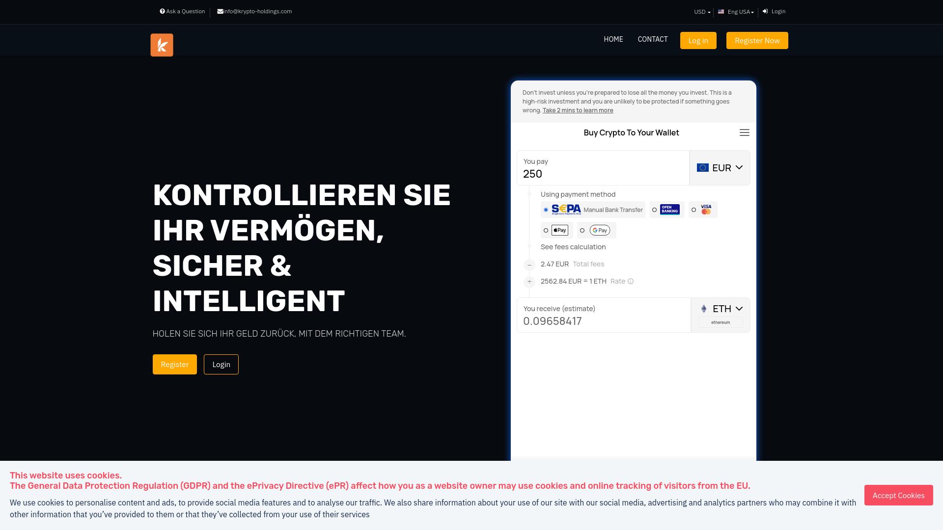 Screenshot krypto-holdings.com