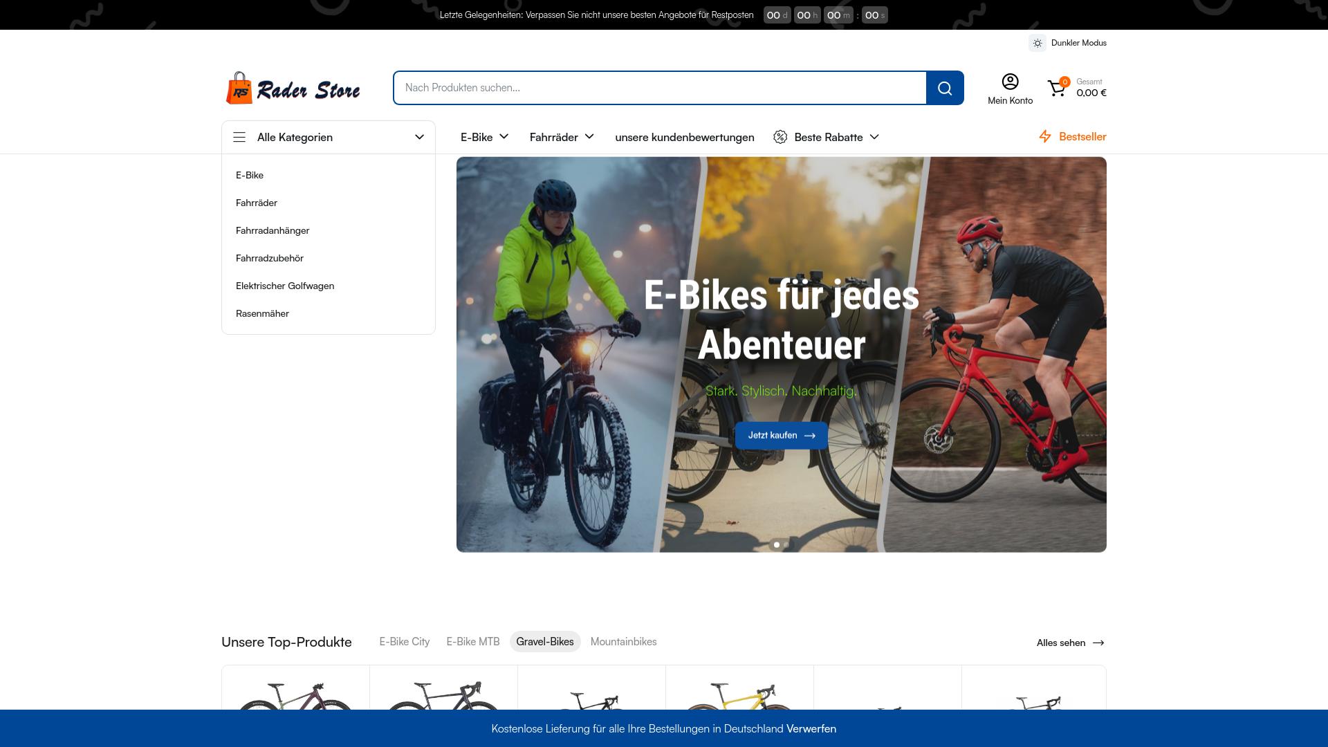 Screenshot raderstore.de