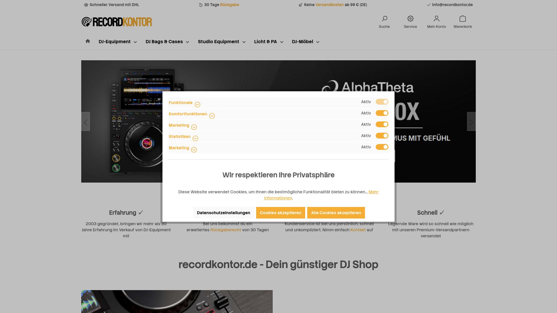 Screenshot recordkontor.de