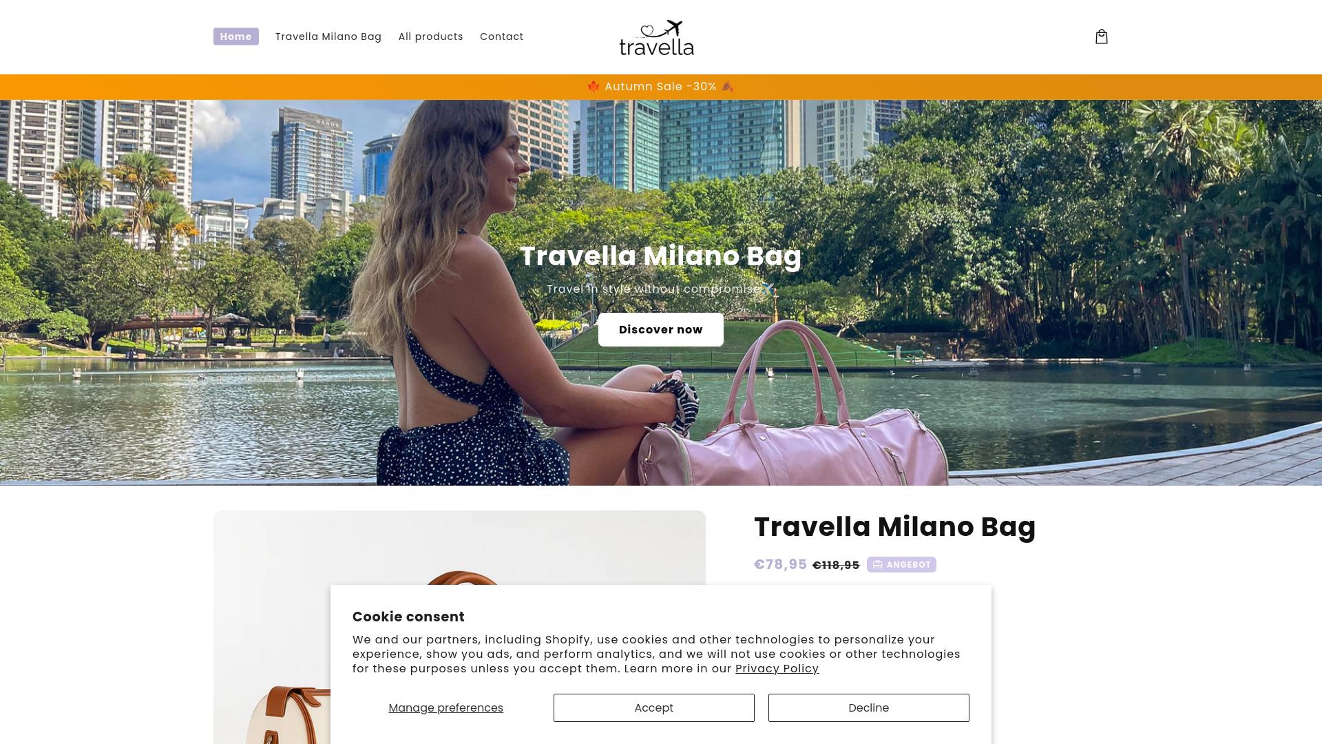 Screenshot travellabag.com
