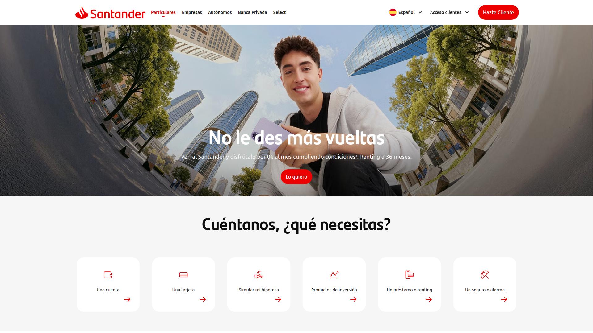 Screenshot bancosantander.es