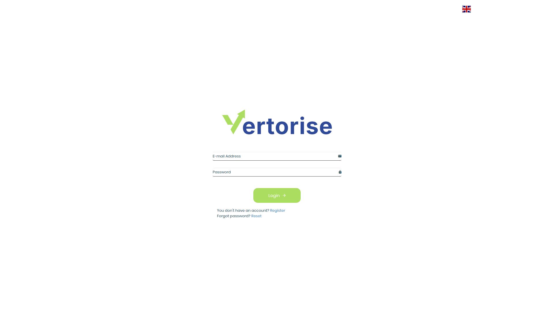 Screenshot client.vertorise.com