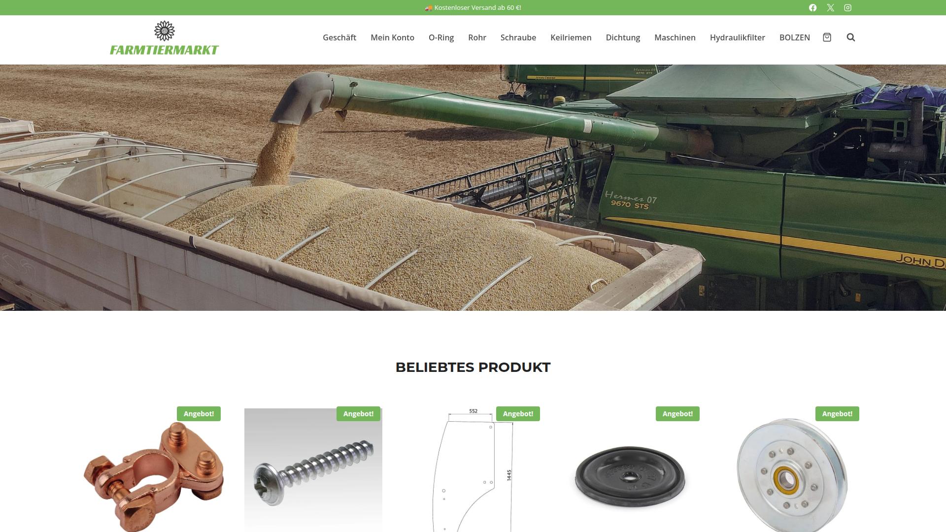 Screenshot farmtiermarkt.com