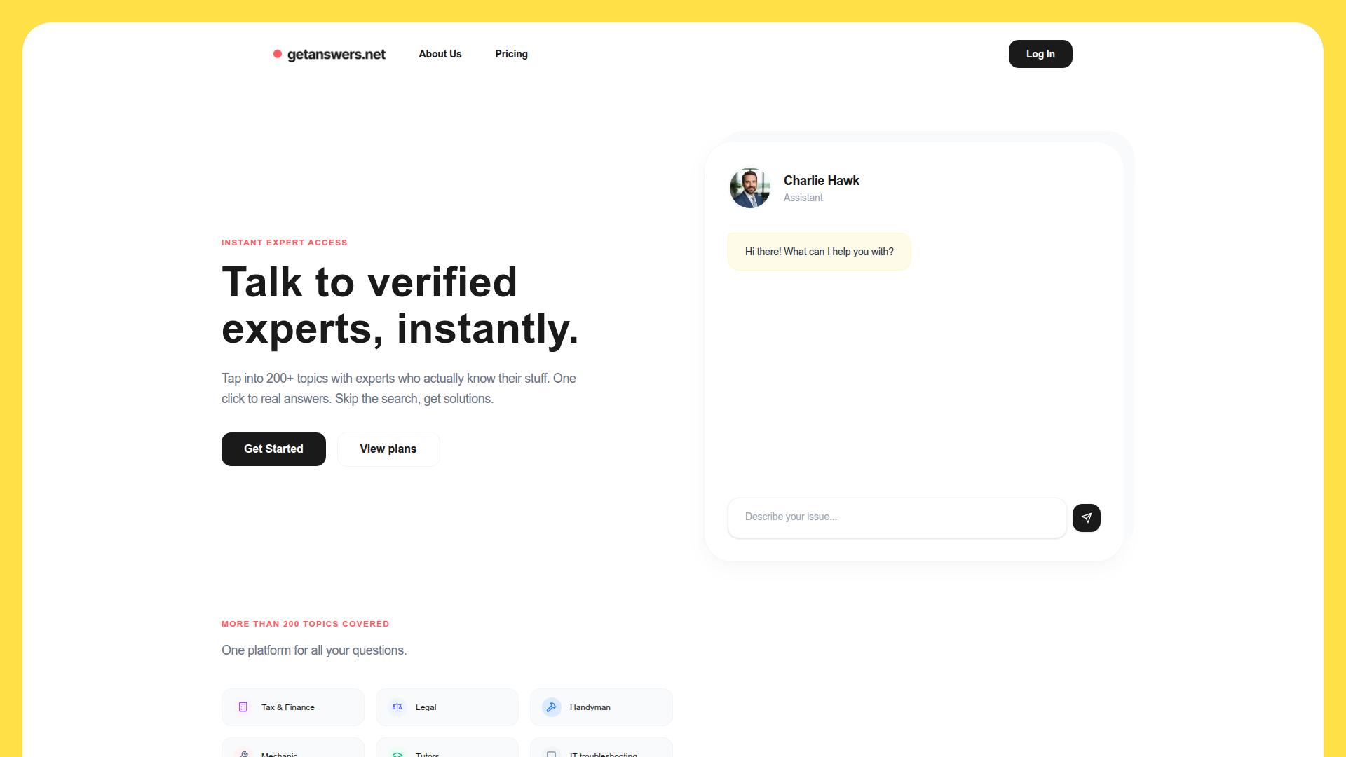 Screenshot getanswers.net