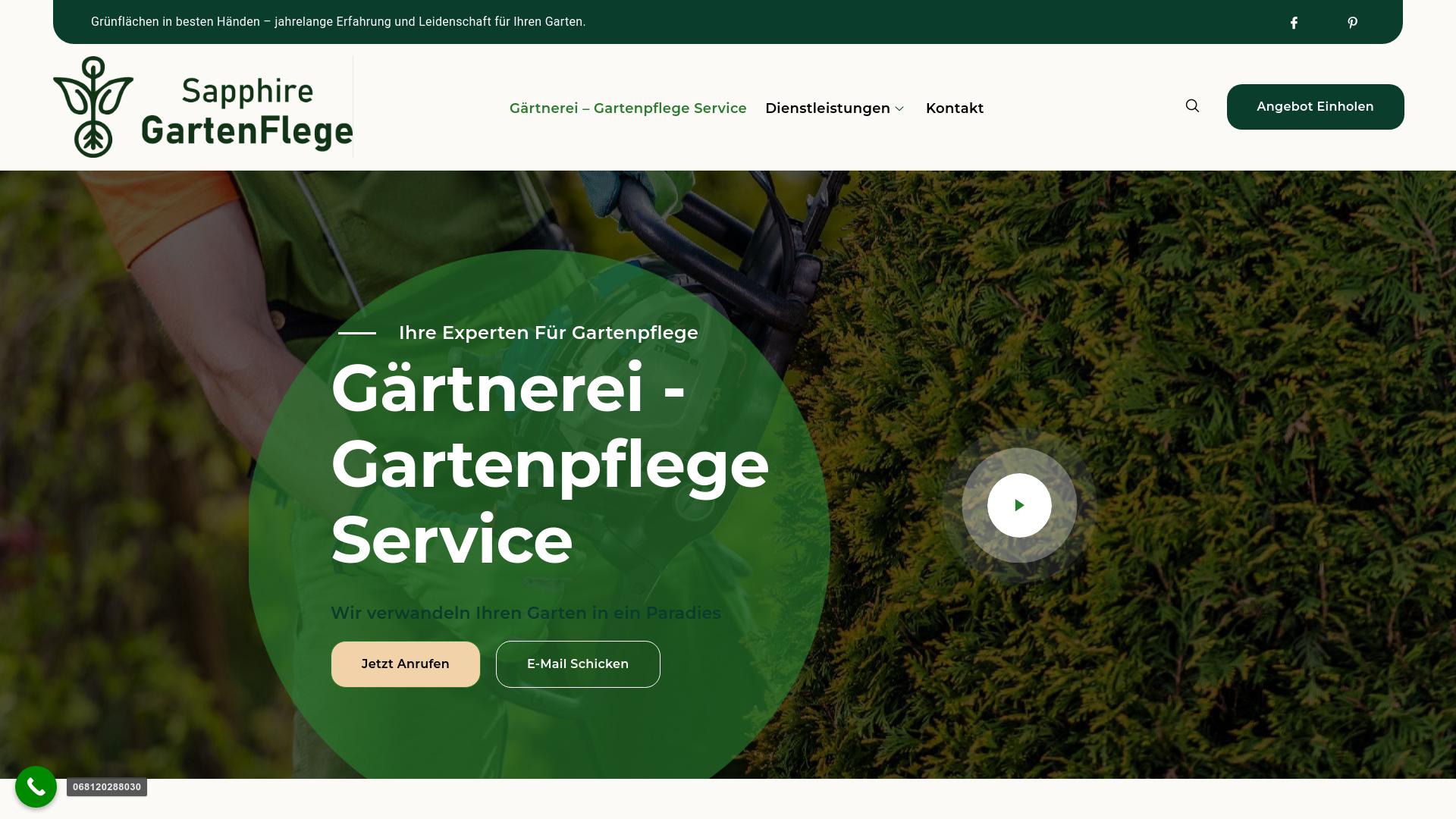 Screenshot sapphire-gartenflege.at