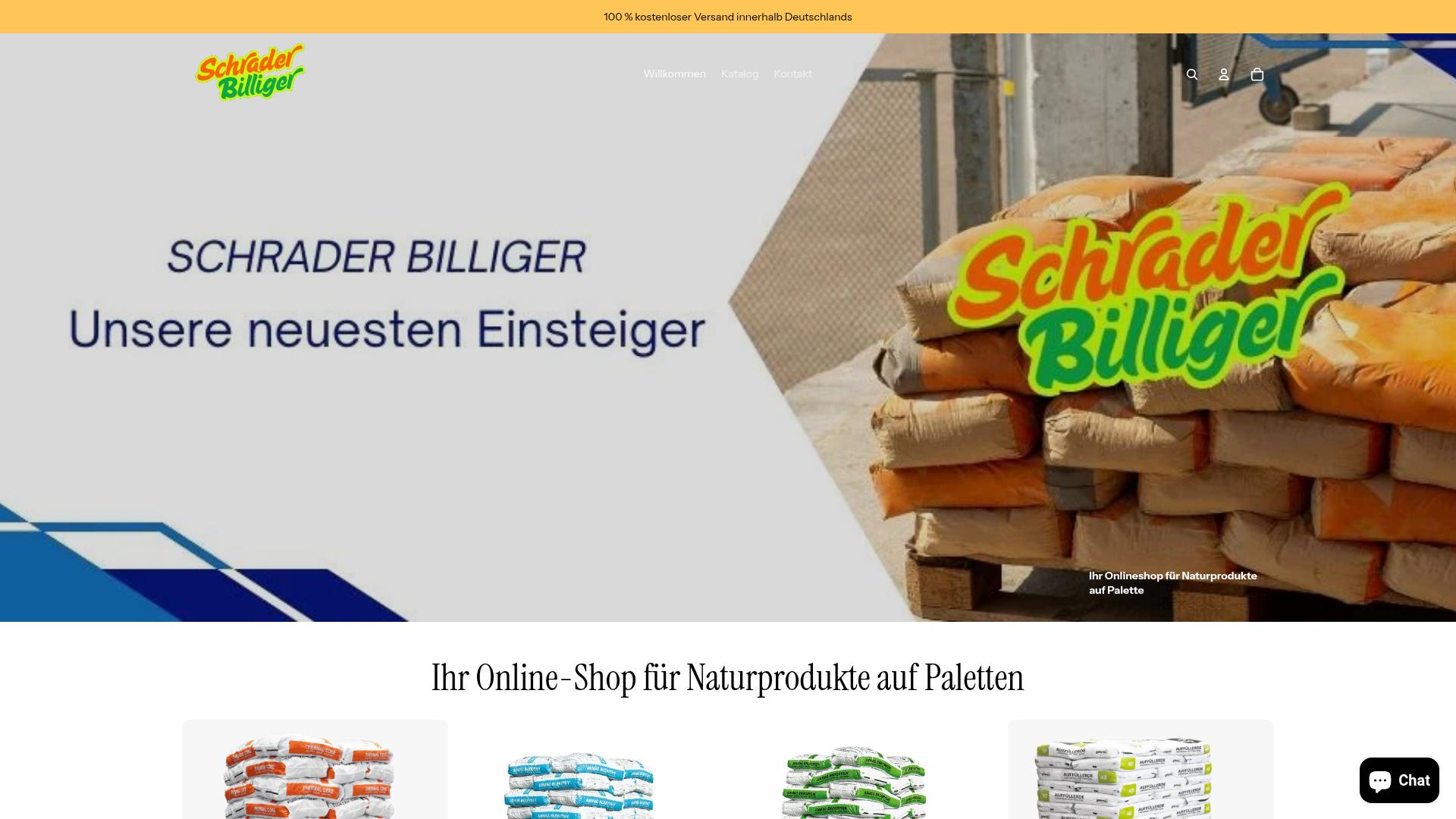 Screenshot schraderbilliger.com