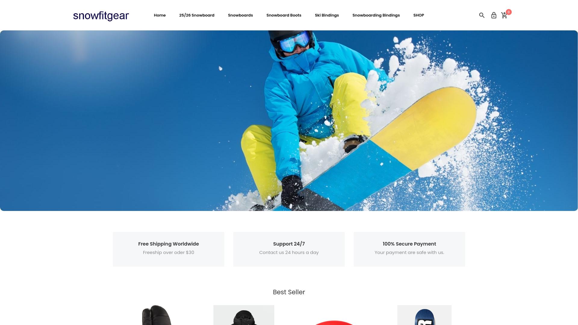 Screenshot snowfitgear.com