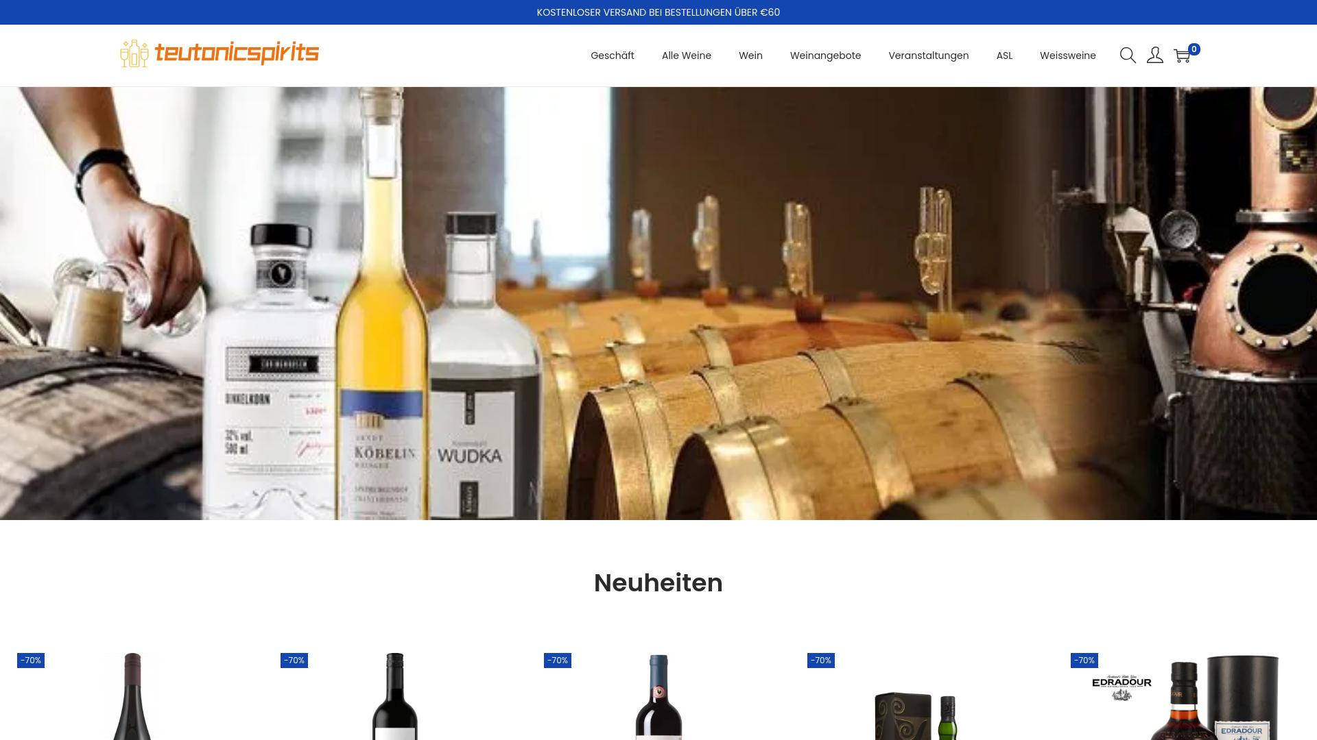 Screenshot teutonicspirits.com