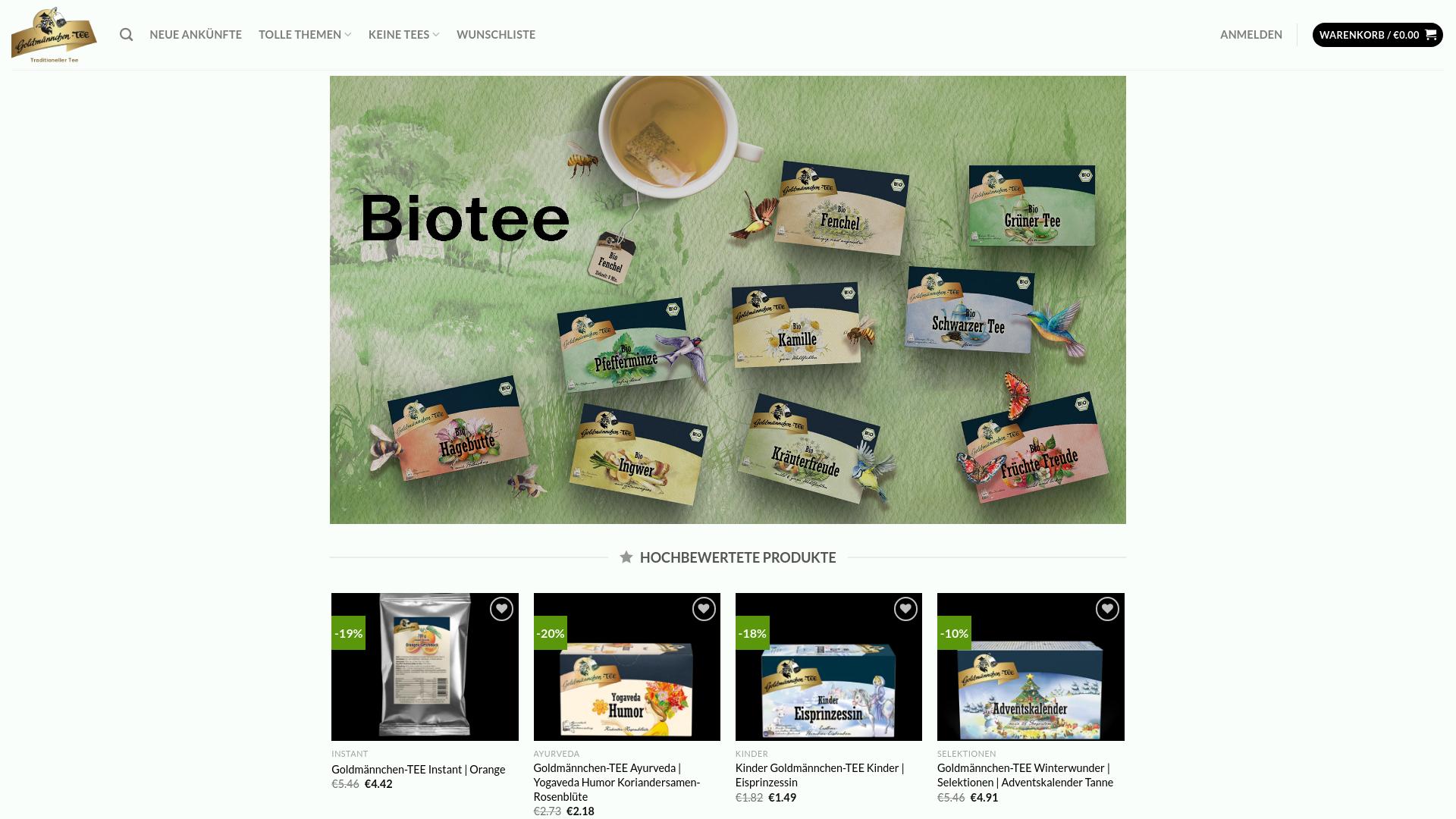 Screenshot traditionellertee.com