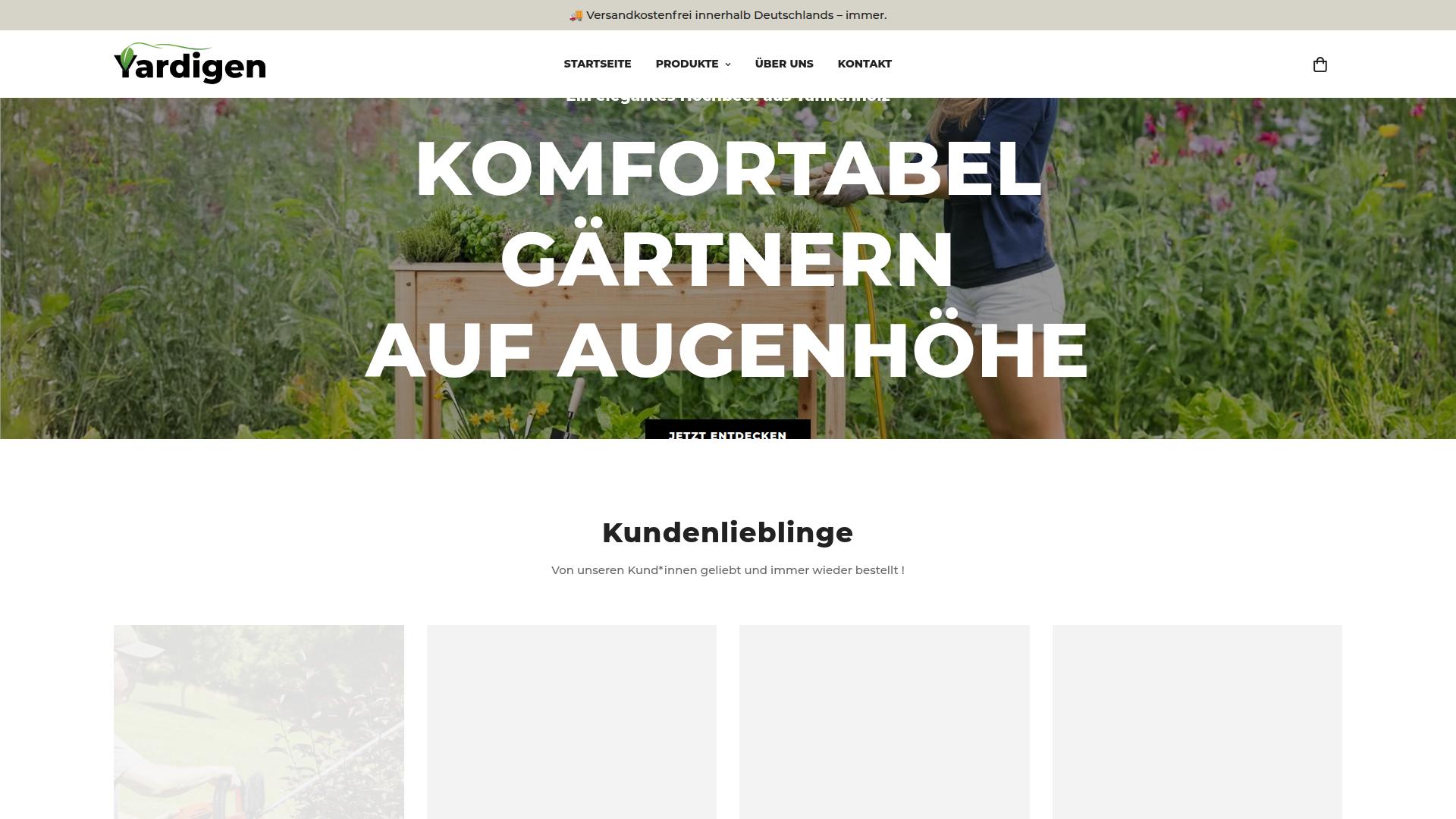 Screenshot yardigen.store