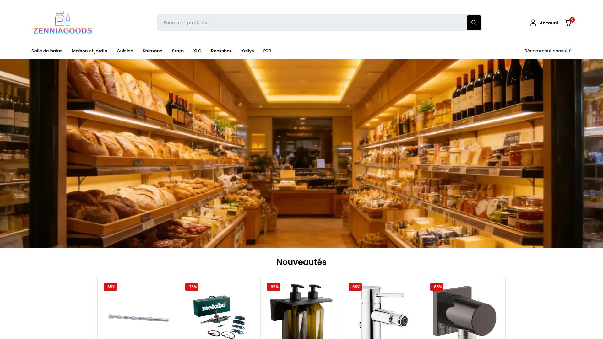 Screenshot zenniagoods.com