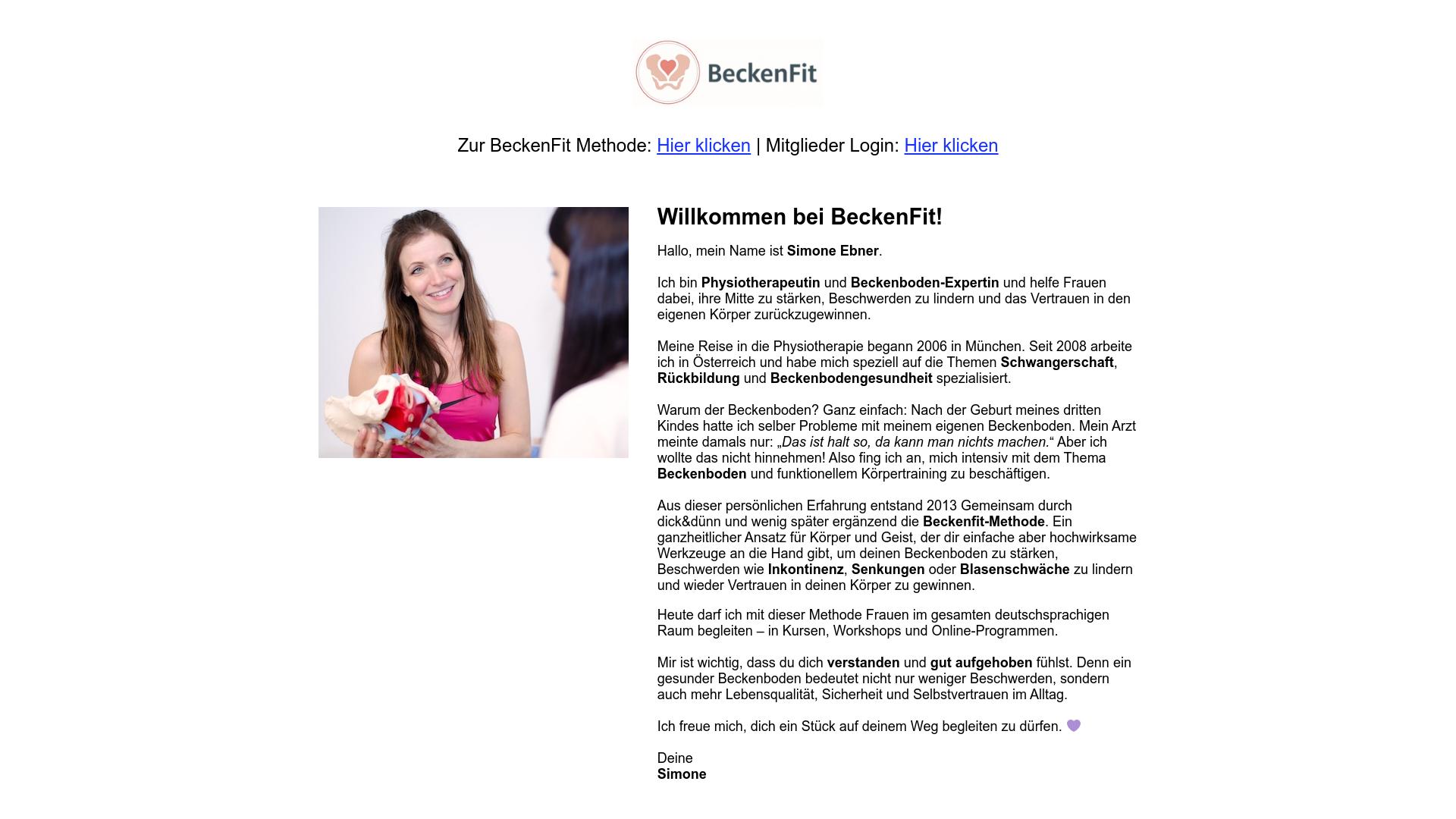 Screenshot beckenfit.net