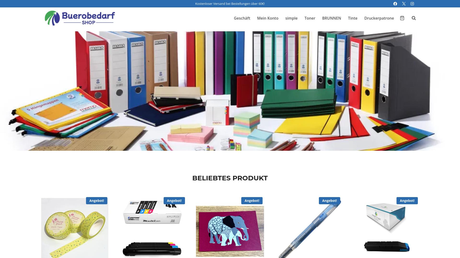Screenshot buerobedarfshop.com