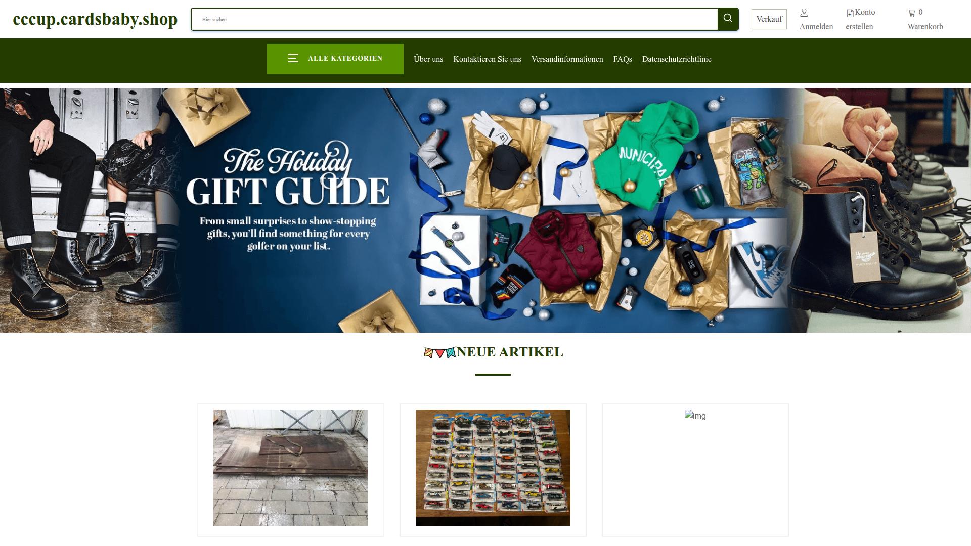 Screenshot cccup.cardsbaby.shop