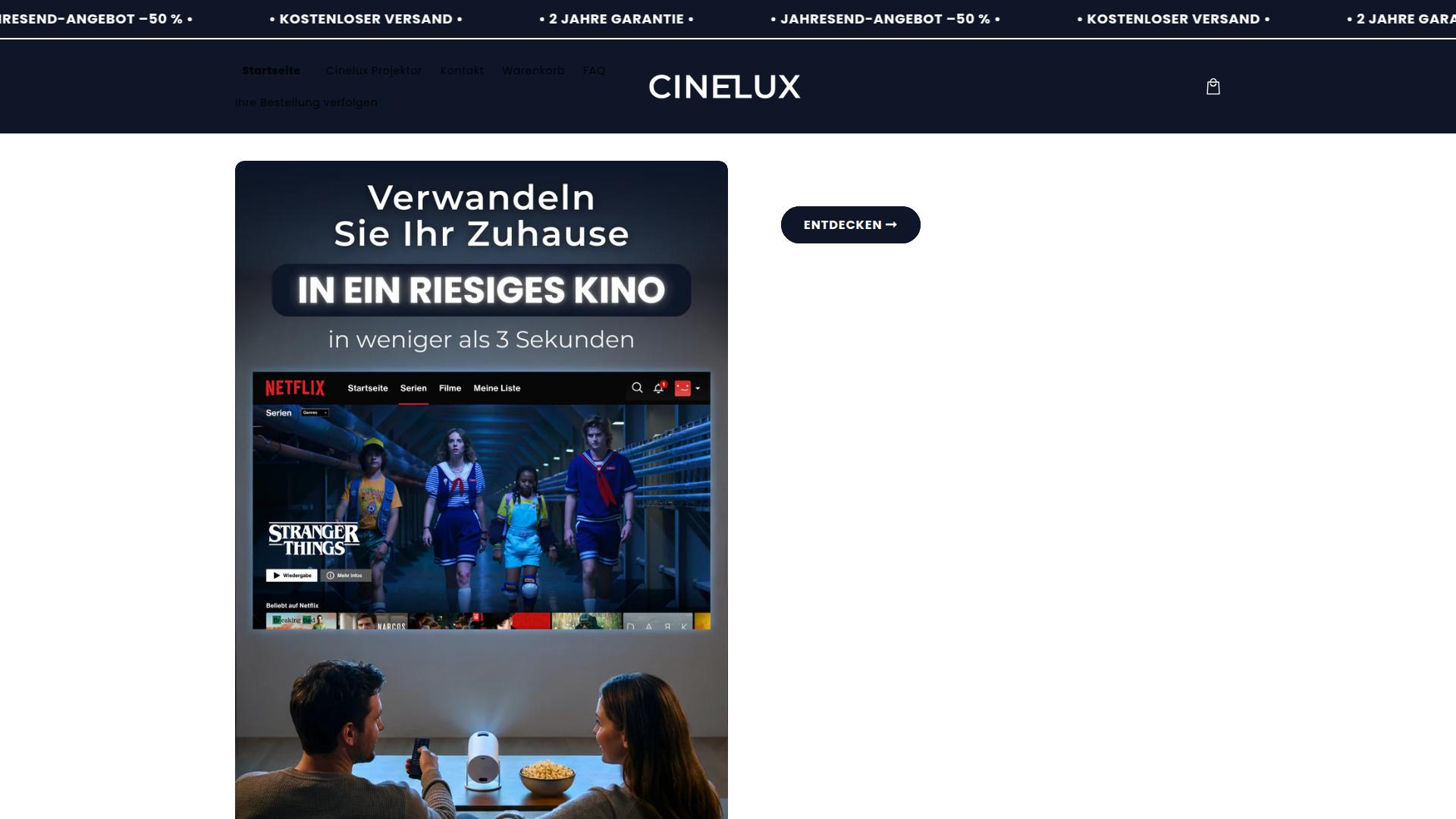 Screenshot cineluxdeutschland.com
