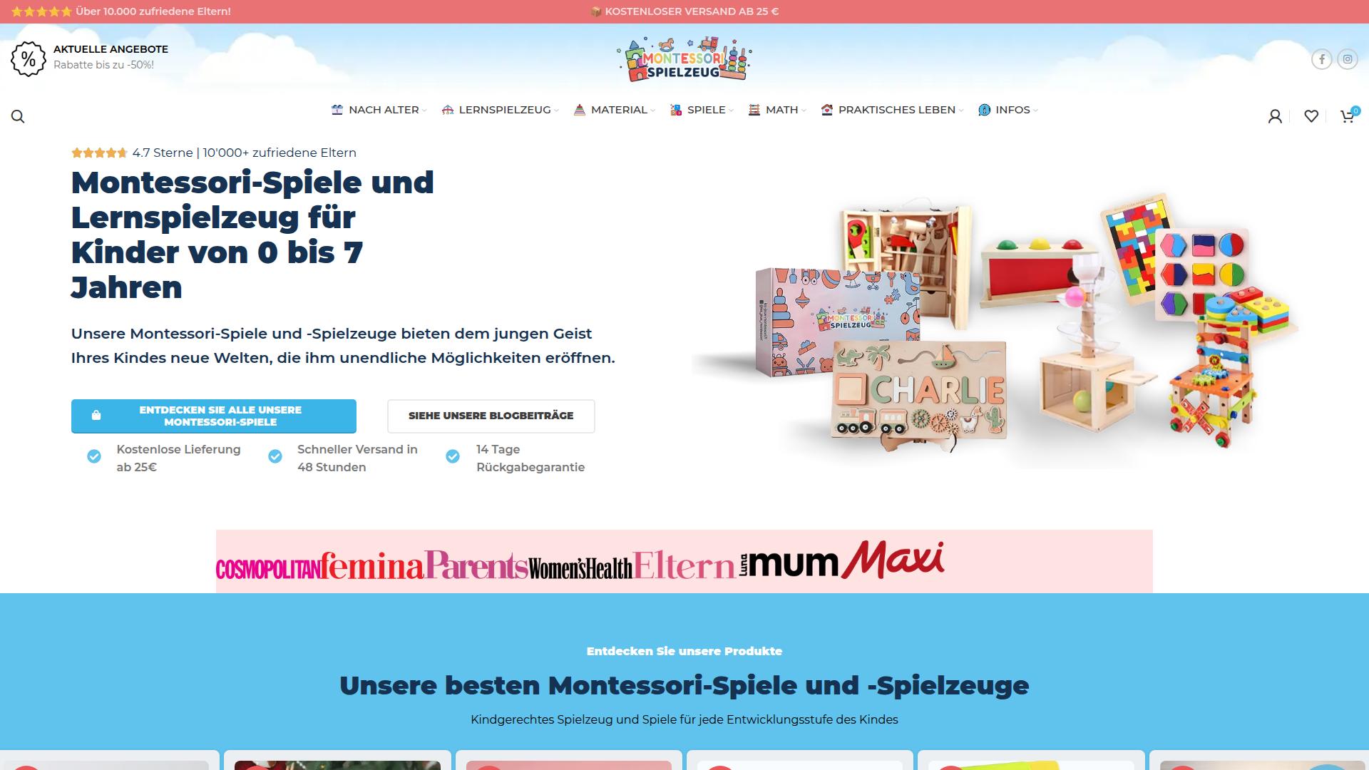 Screenshot das-montessori-spielzeug.de
