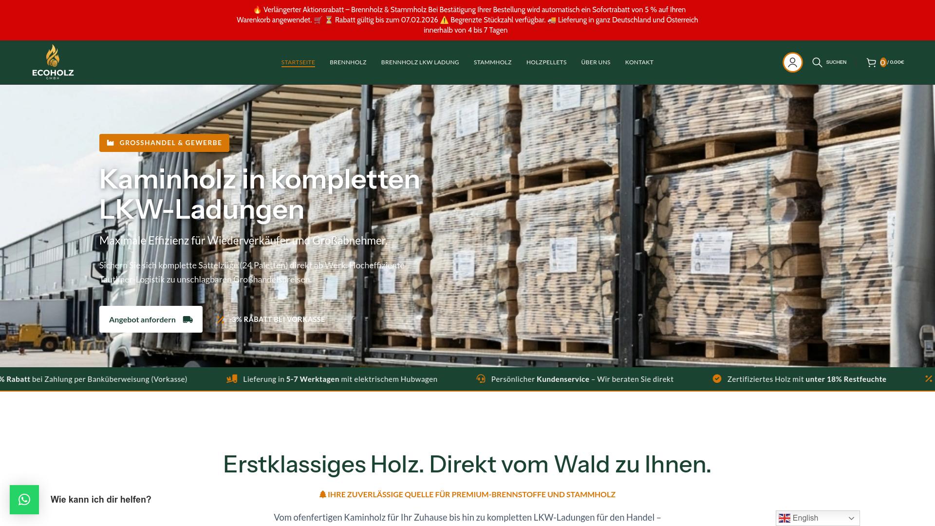 Screenshot ecoholz-gmbh.eu